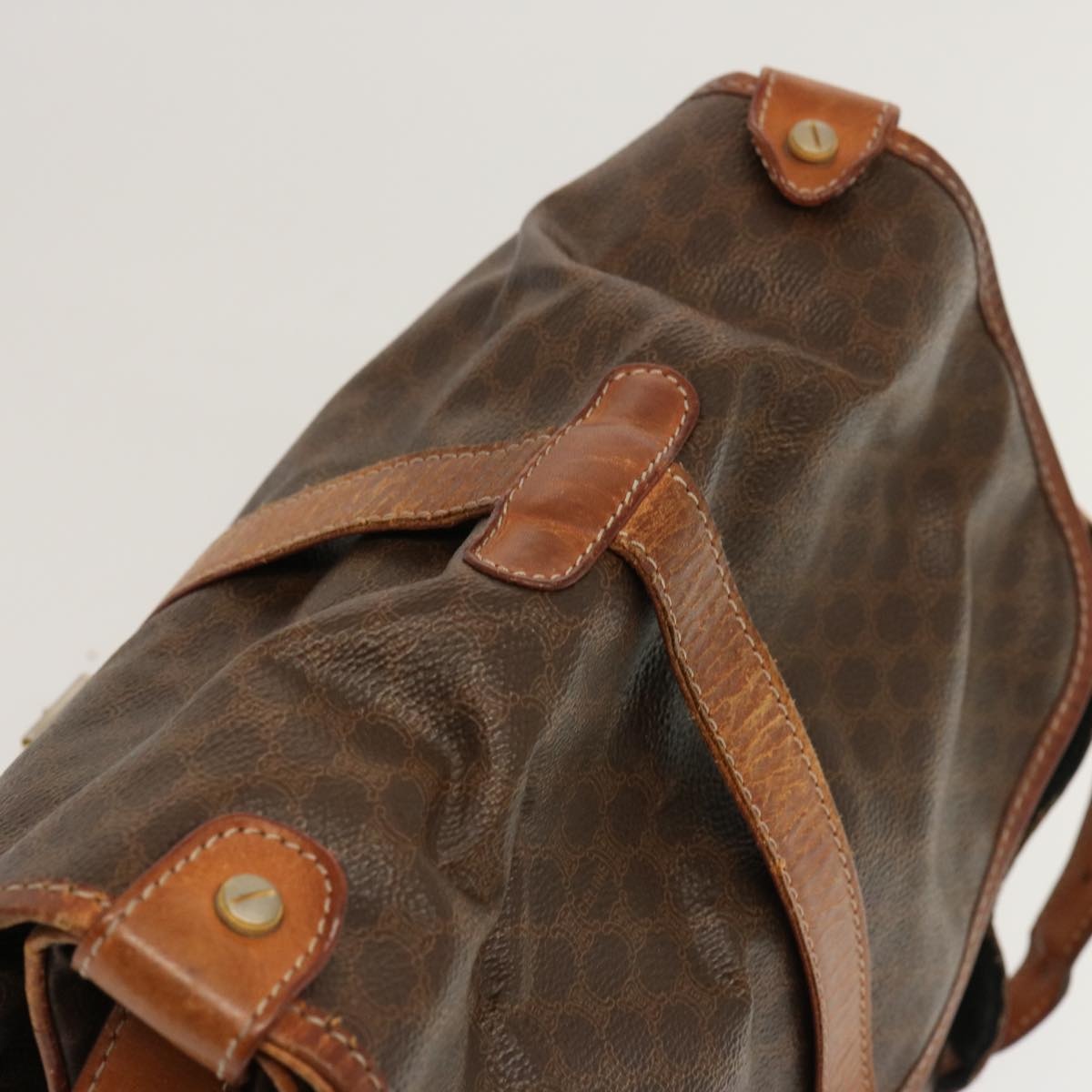 CELINE Macadam Canvas Shoulder Bag Pvc Brown - 6