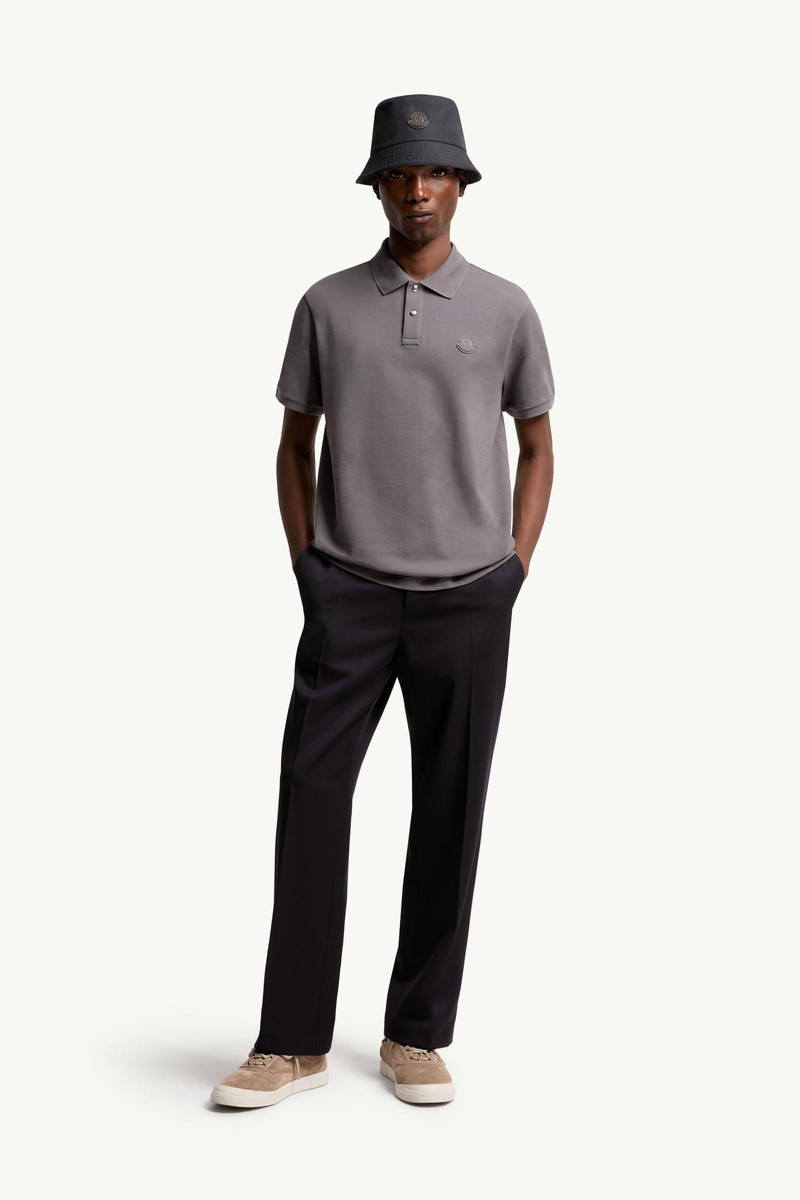 Moncler Logo Patch Cotton Piquet Polo Shirt outlook