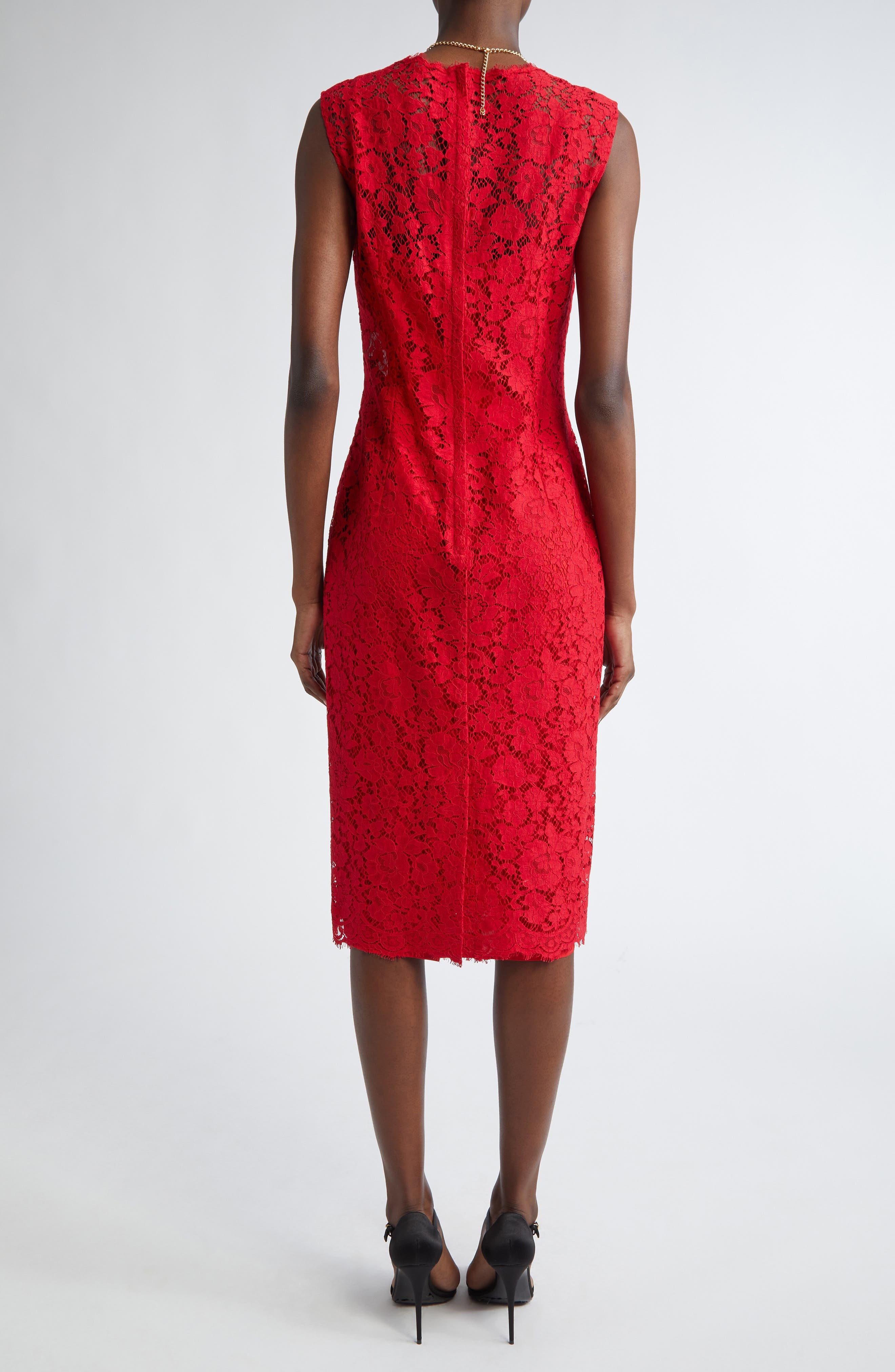 Dolce&Gabbana Floral Lace Sheath Dress in R0026 Bordeaux Chiaro at Nordstrom - 2