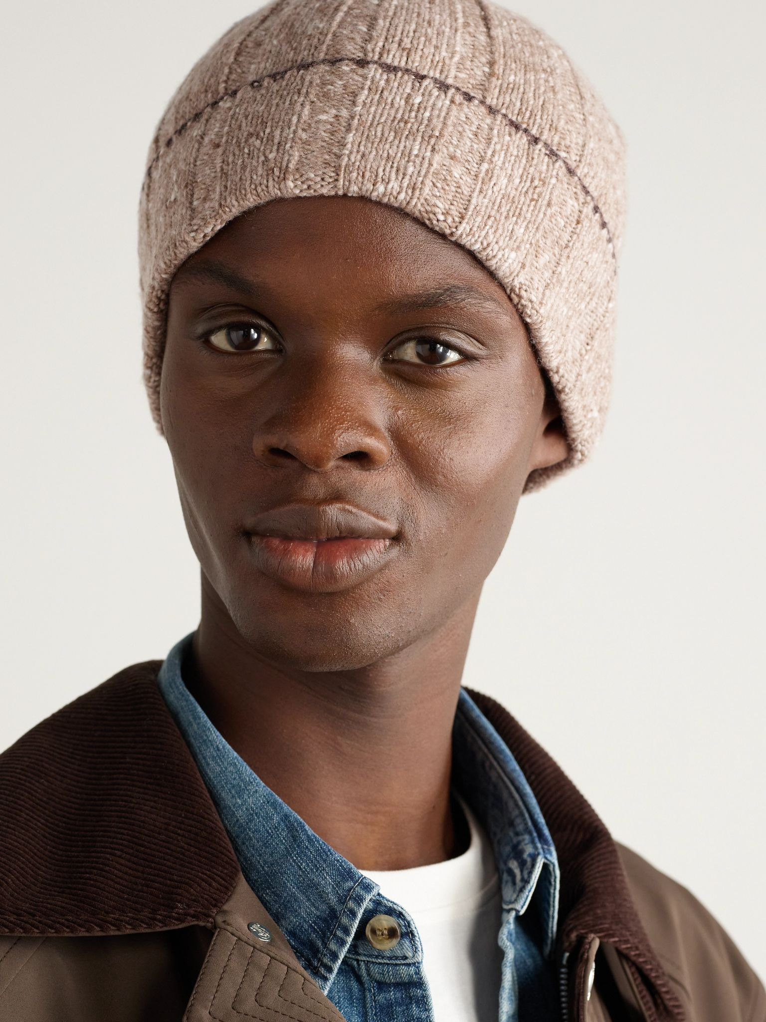 Ribbed Cashmere Beanie Brown - 2