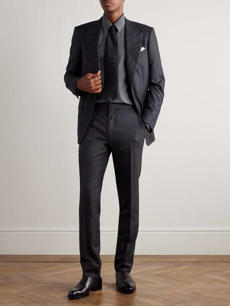 TOM FORD Cotton and Cashmere-Blend Shirt Gray outlook