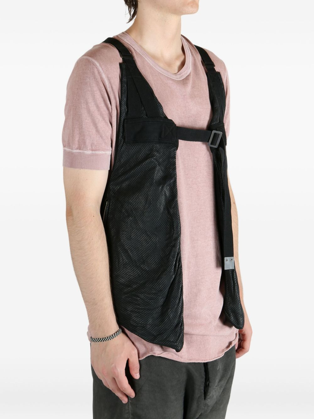 perforated-leather strap vest - 3