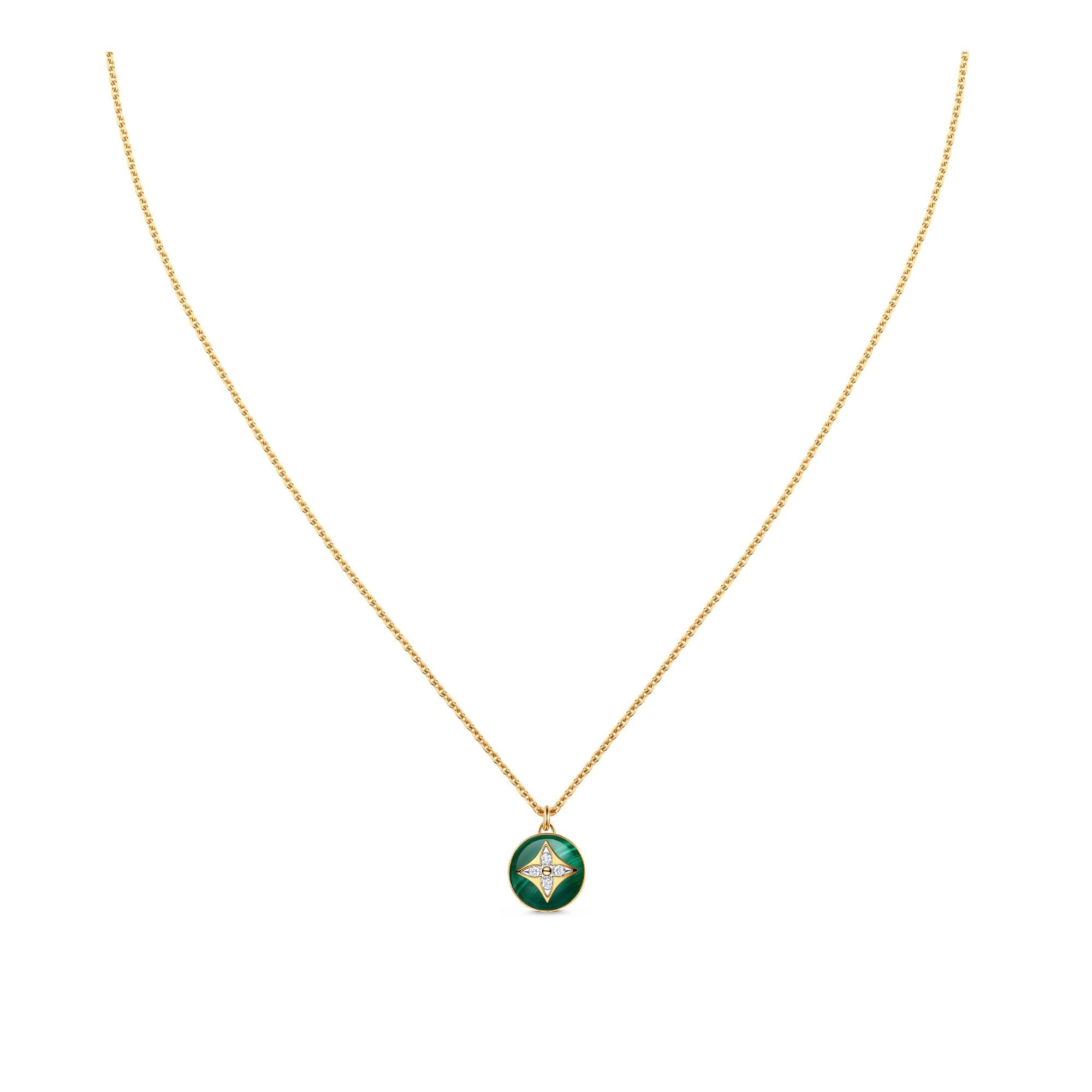 B Blossom Pendant, Yellow Gold, White Gold, Malachite And Diamonds - 1
