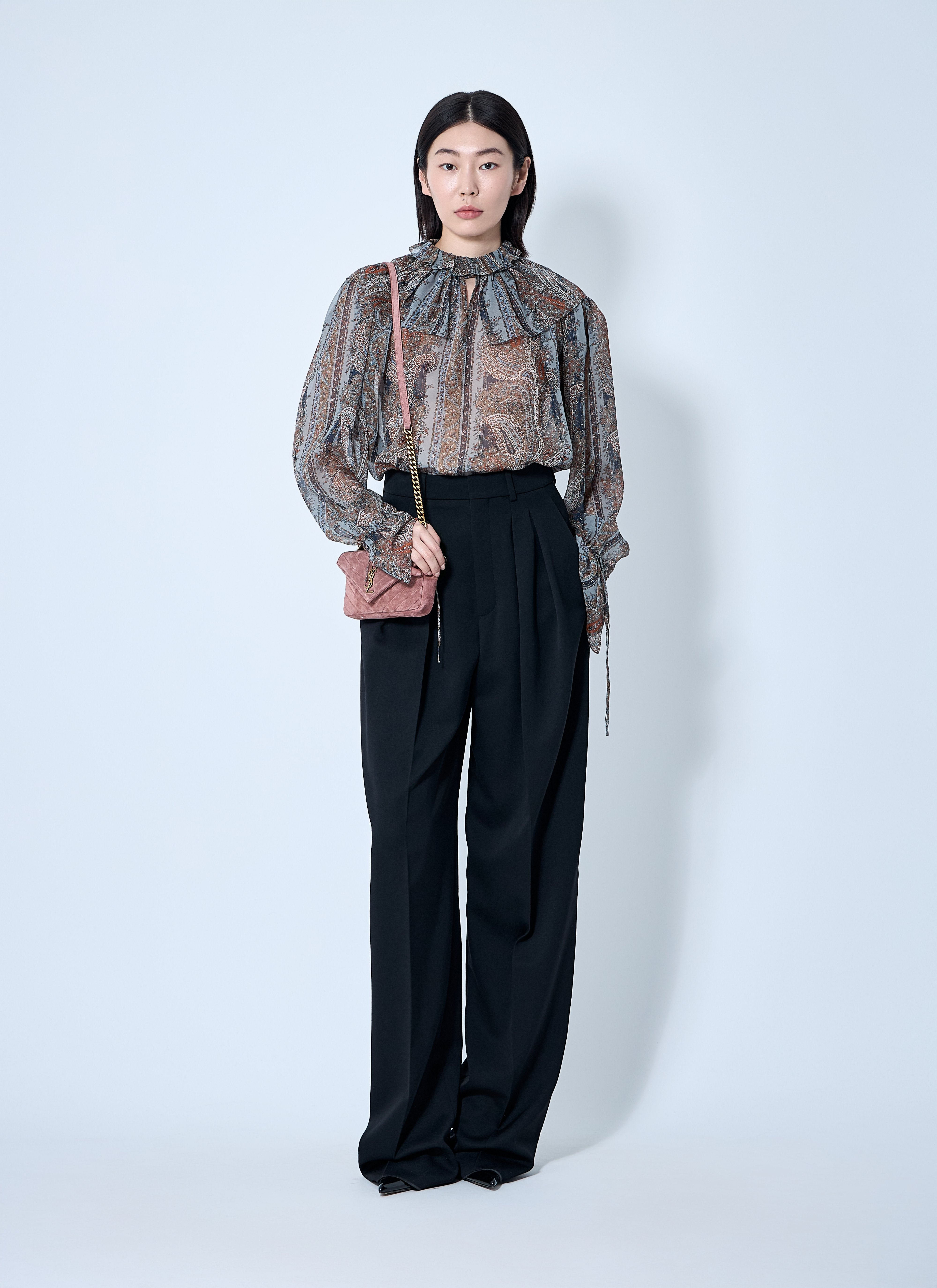 Saint Laurent Women Paisley Silk Georgette Blouse - 2