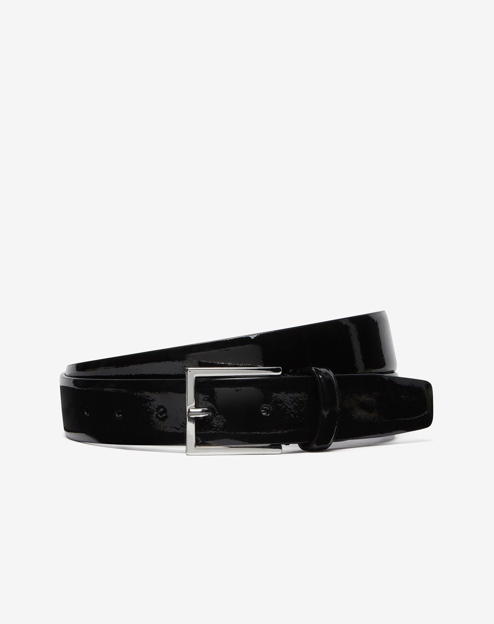Black patent leather belt - 1