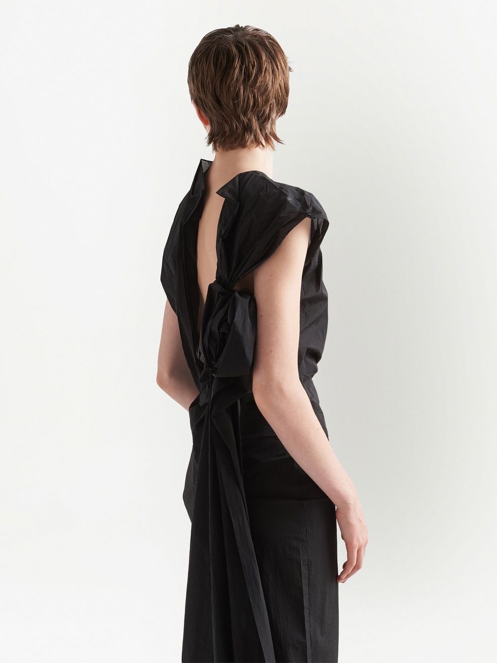 drape-detail midi dress - 5