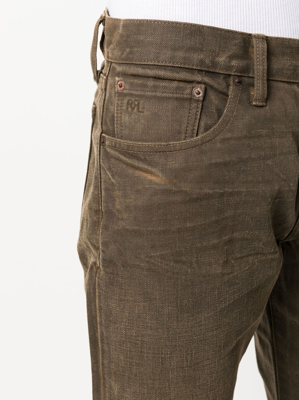 bleach-wash straight-leg jeans - 5