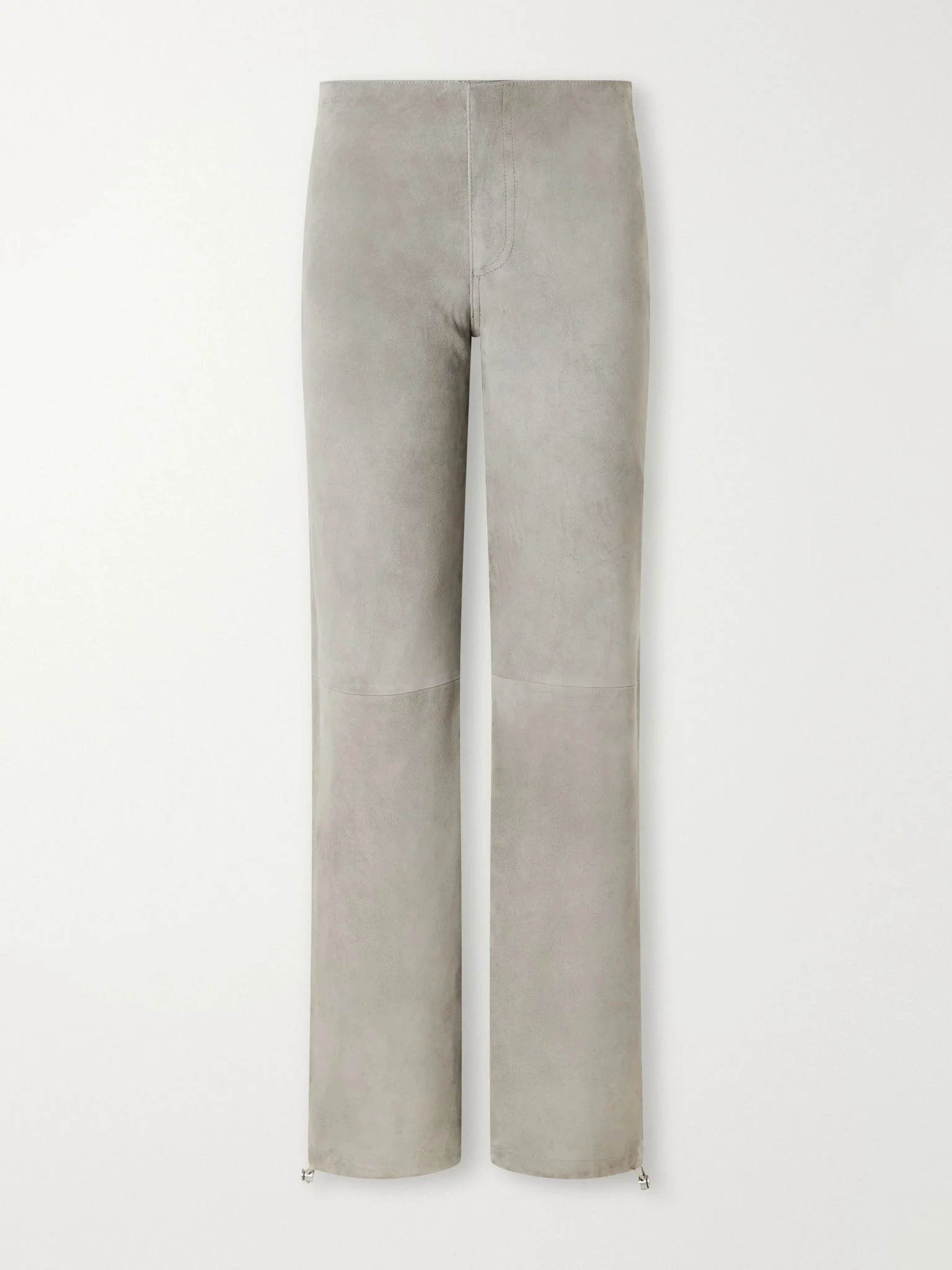 Sport Jean paneled suede low-rise straight-leg pants Gray - 1