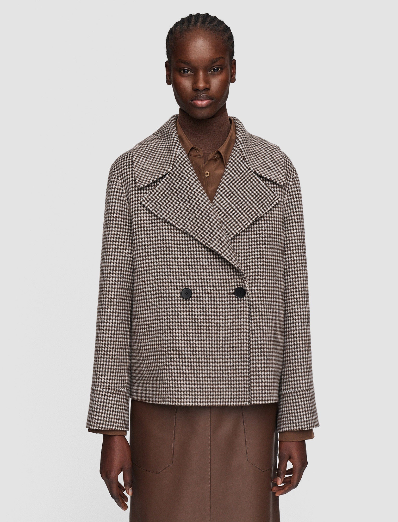 Double Face Cashmere Dogtooth Rollet Jacket - 3