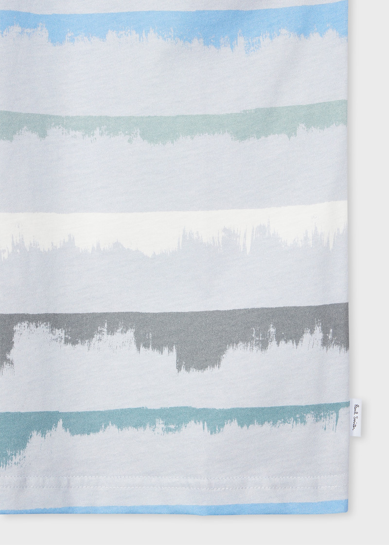 Paul Smith Grey Blue 'Drip Stripe' Cotton T-Shirt outlook