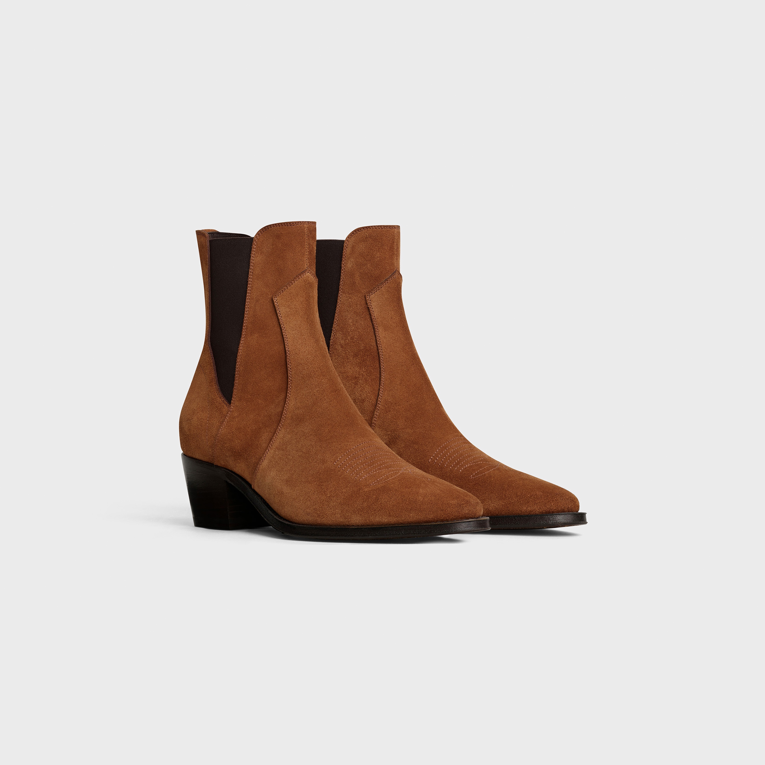 CELINE CAMARGUE WESTERN CHELSEA BOOT  IN  SUEDE CALFSKIN - 2