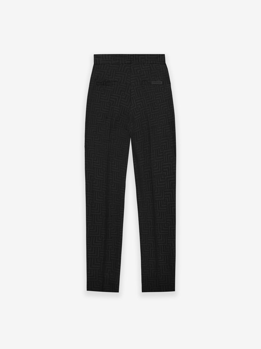Wool Jacquard Tapered Trouser - 2
