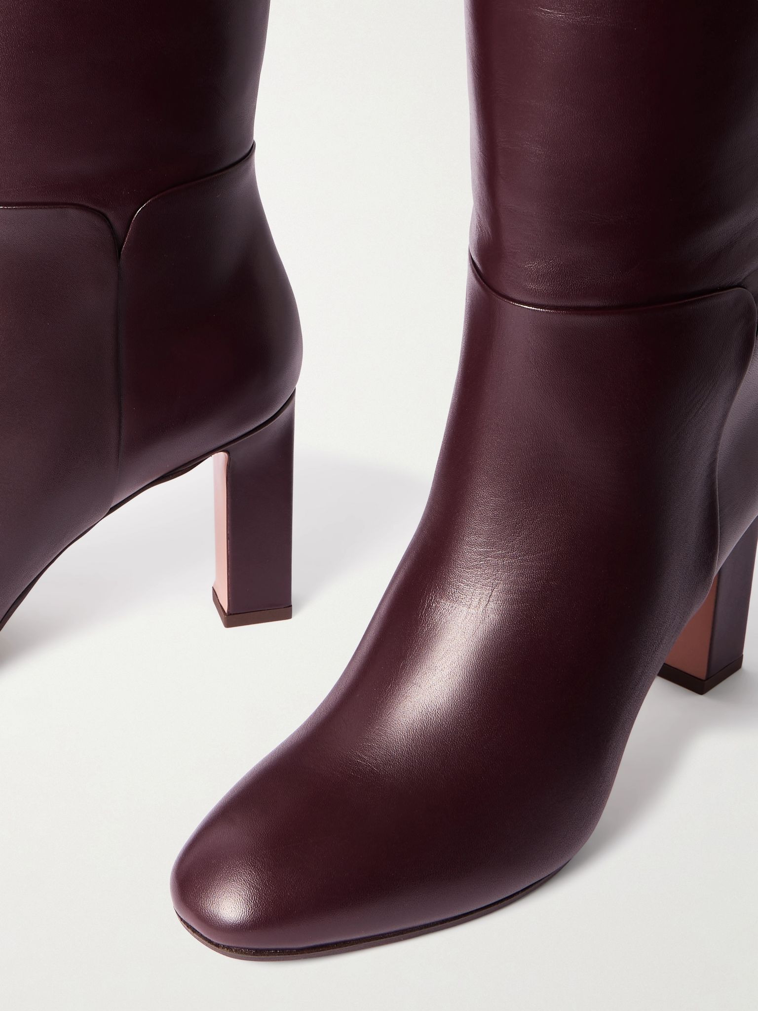 Sellier 85 leather knee boots Burgundy - 4