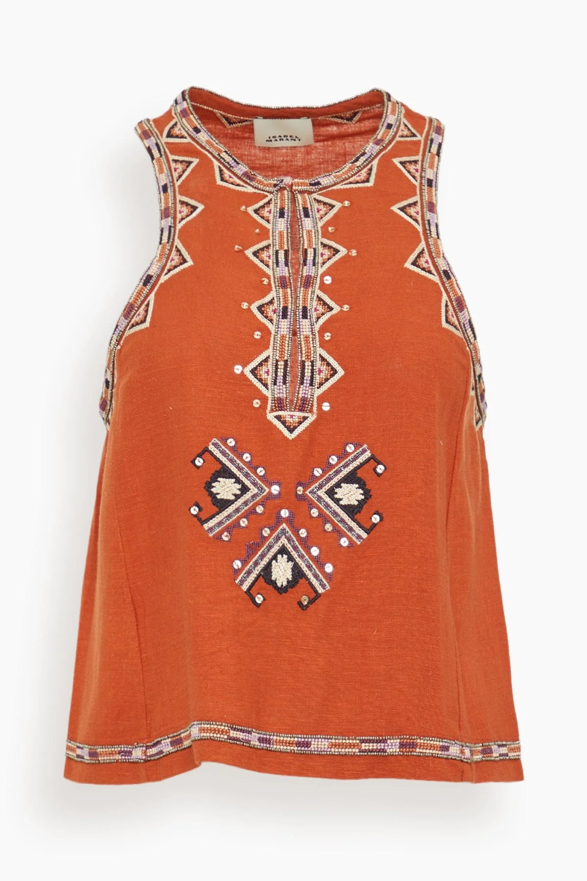 Zaharah Sleeveless Top in Burnt Orange - 1