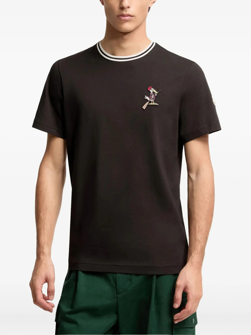 Moncler Striped-trim Detail-appliqué T-shirt 4