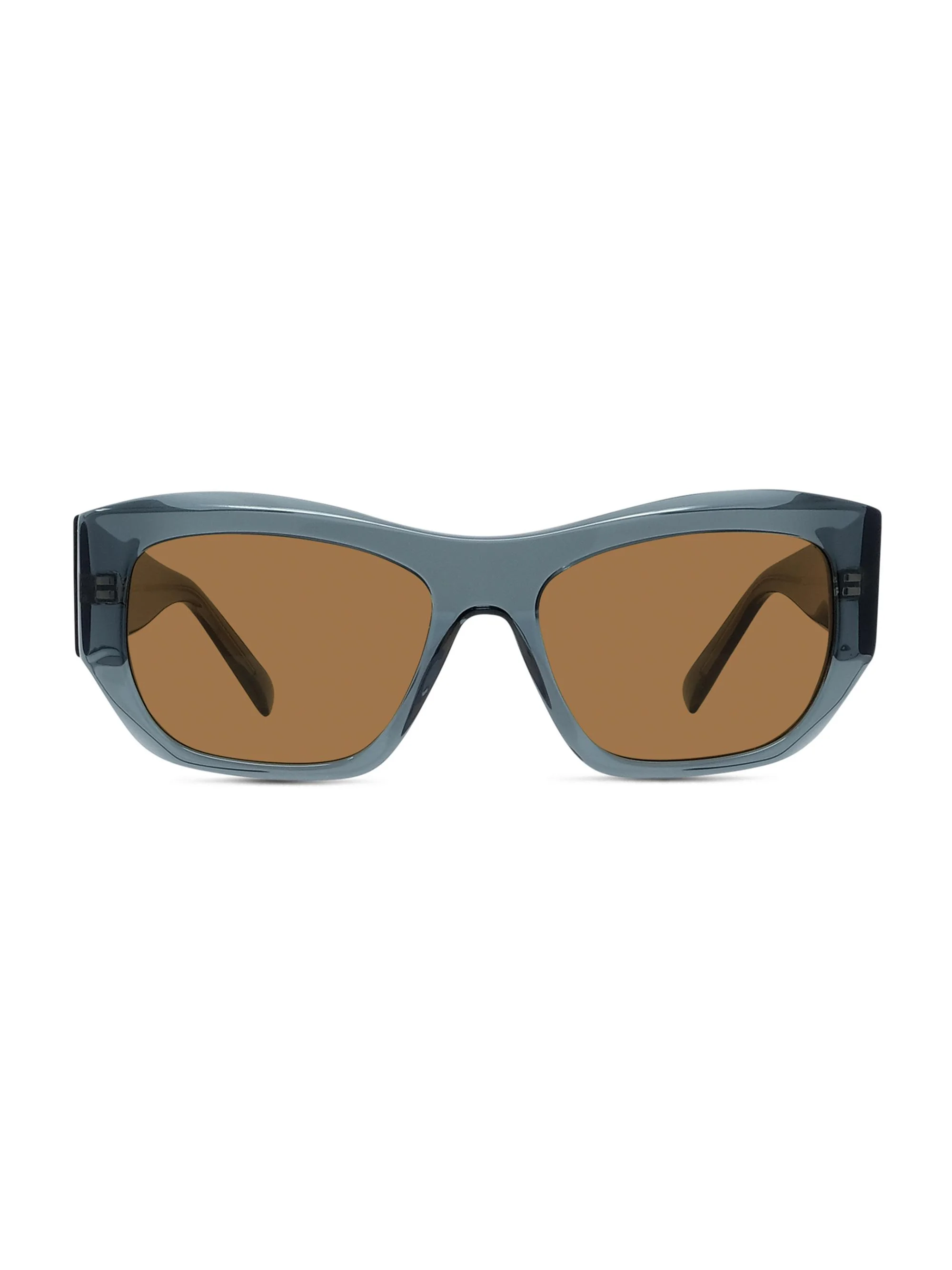 Men's GV Day 54MM Geometric Sunglasses - Shiny Dark Green And Brown - 1