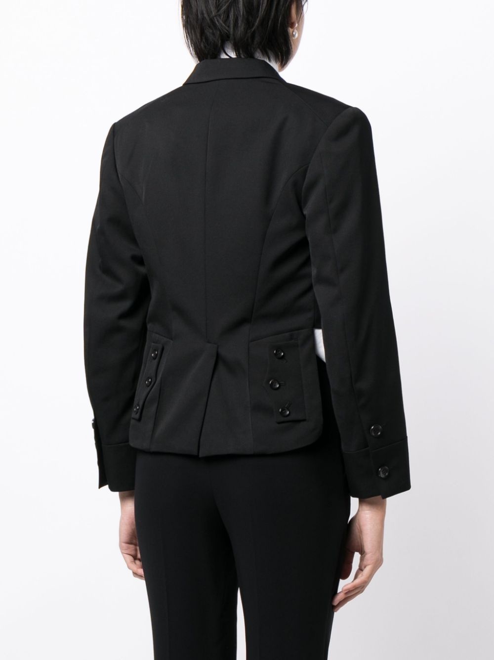 double-breasted cropped wool blazer - 4