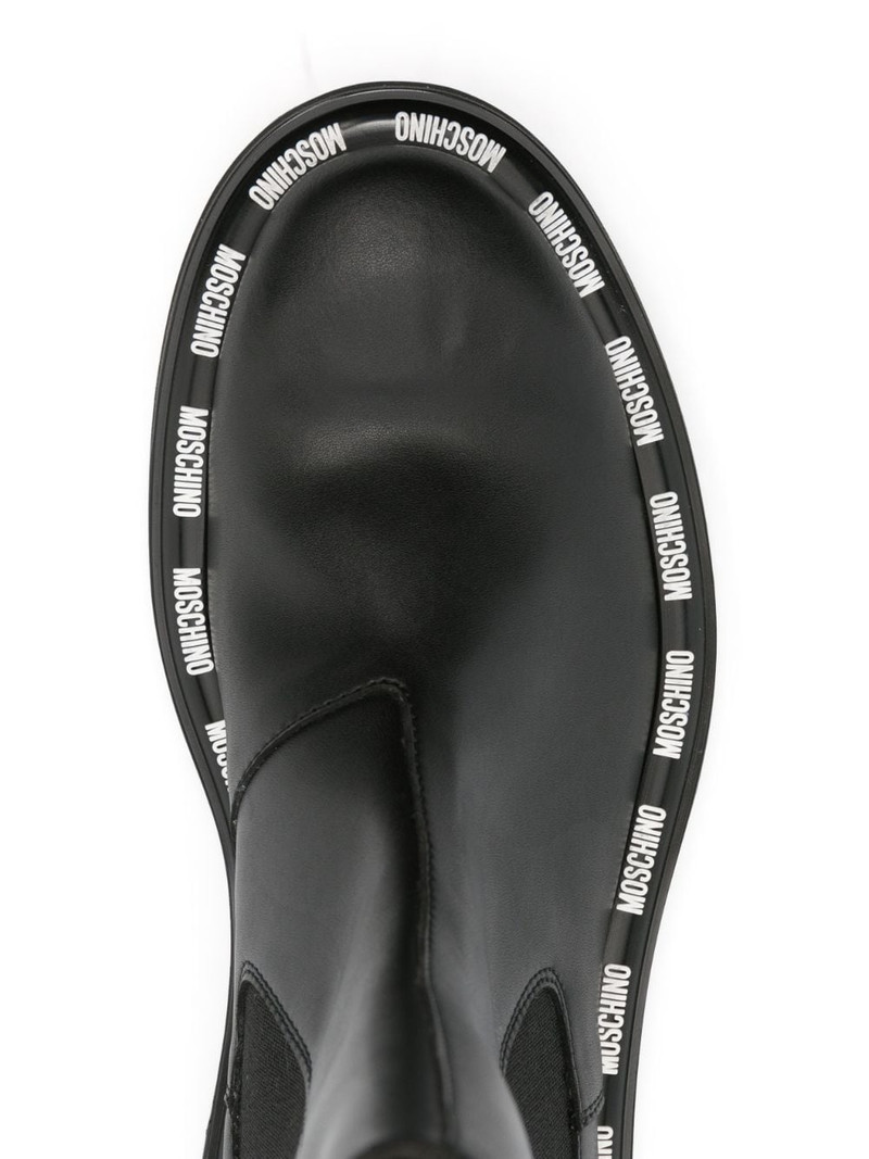 logo-print faux-leather boots 4