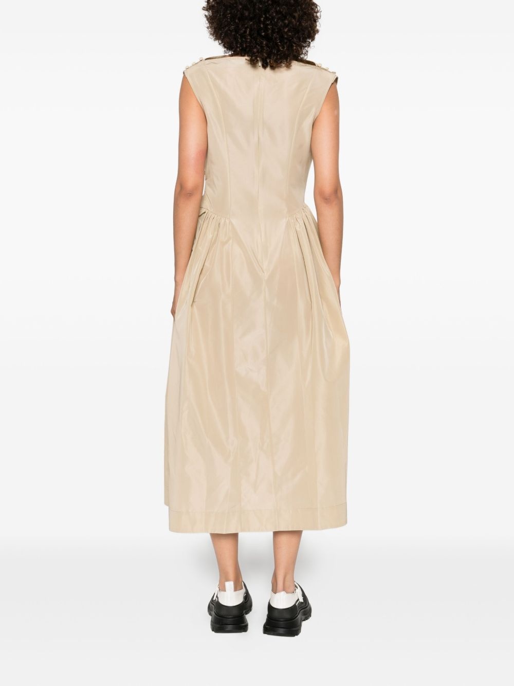 draped-detail midi dress - 4