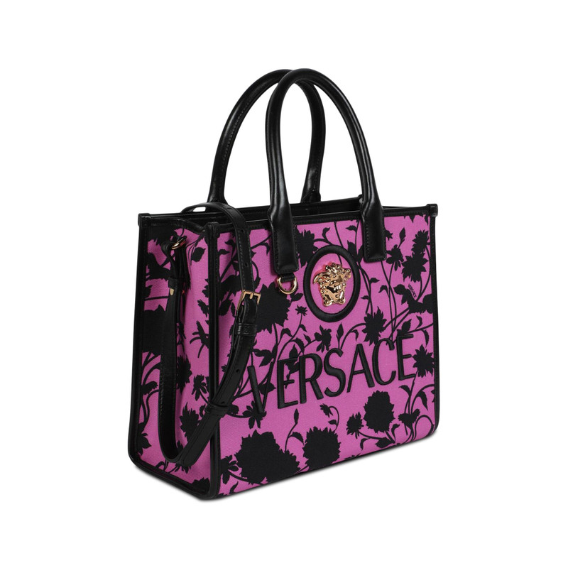 Versace Printed Fabric Tote Bag 'Black' 6