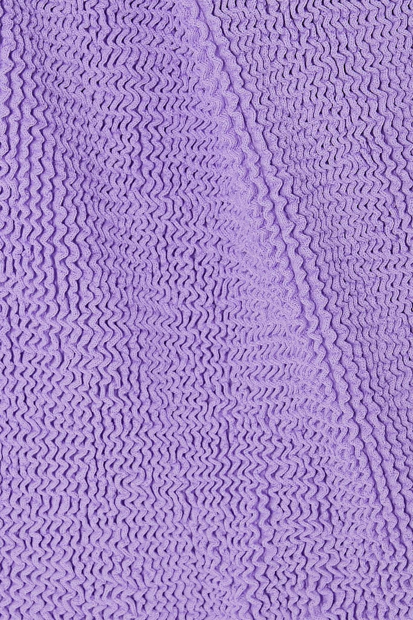 Square Neck seersucker swimsuit Lilac - 4