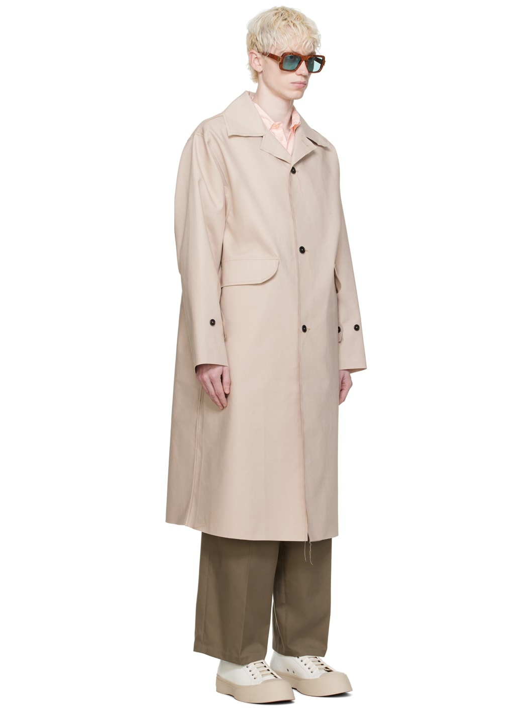 Beige Long Coat - 2