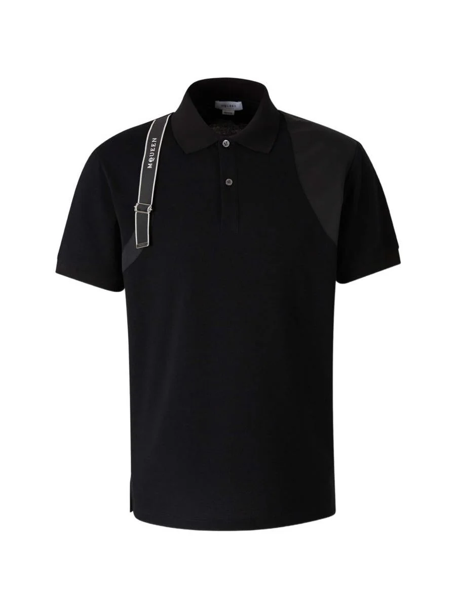 Alexander McQueen Black Cotton Polo Shirt - 1