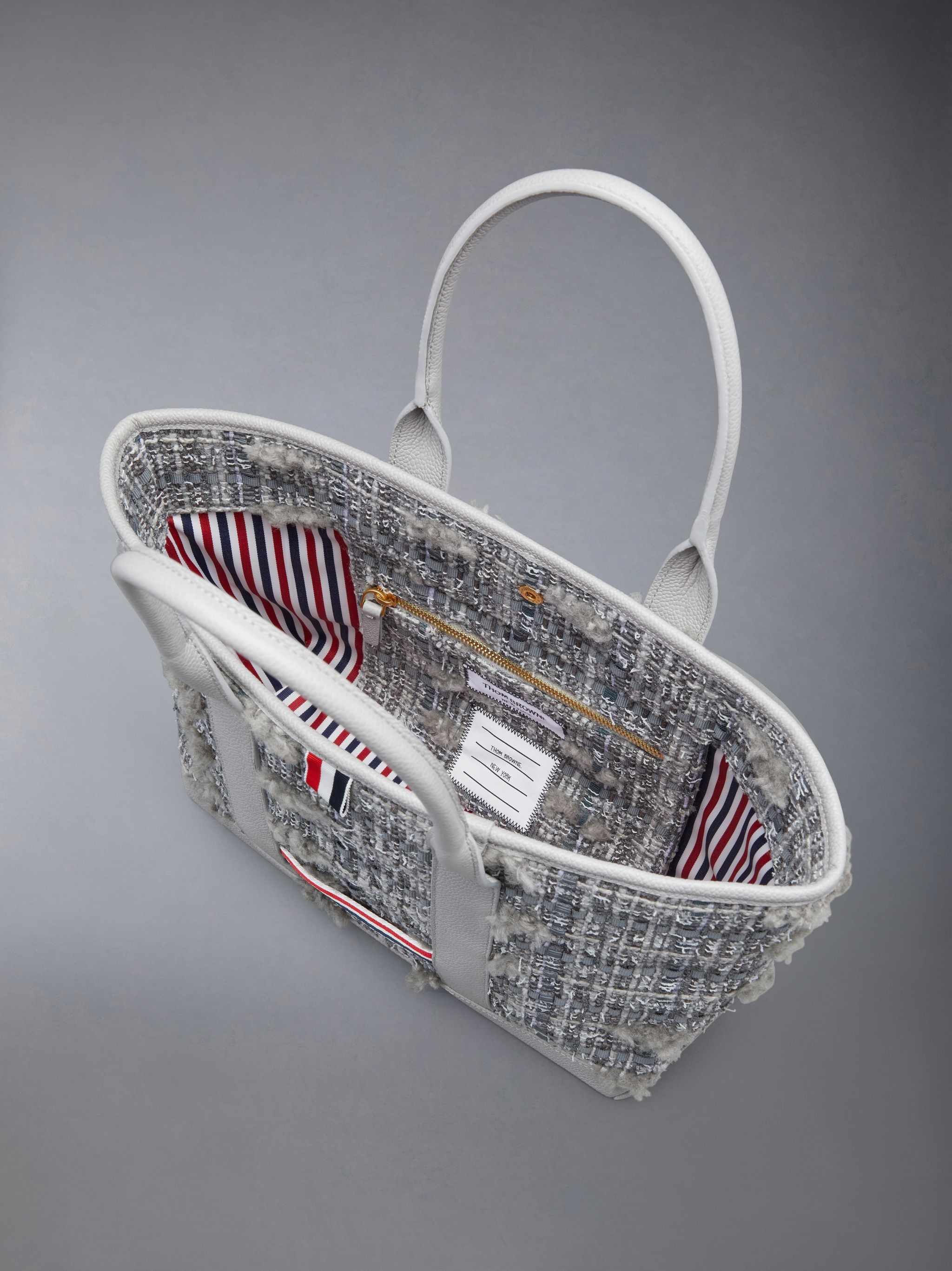 THOM BROWNE/正規品/関税送料込み RWB Stripe Small Tote Bag Thom Browne RWB-stripe Canvas Tote Bag | Blue | FARFETCH