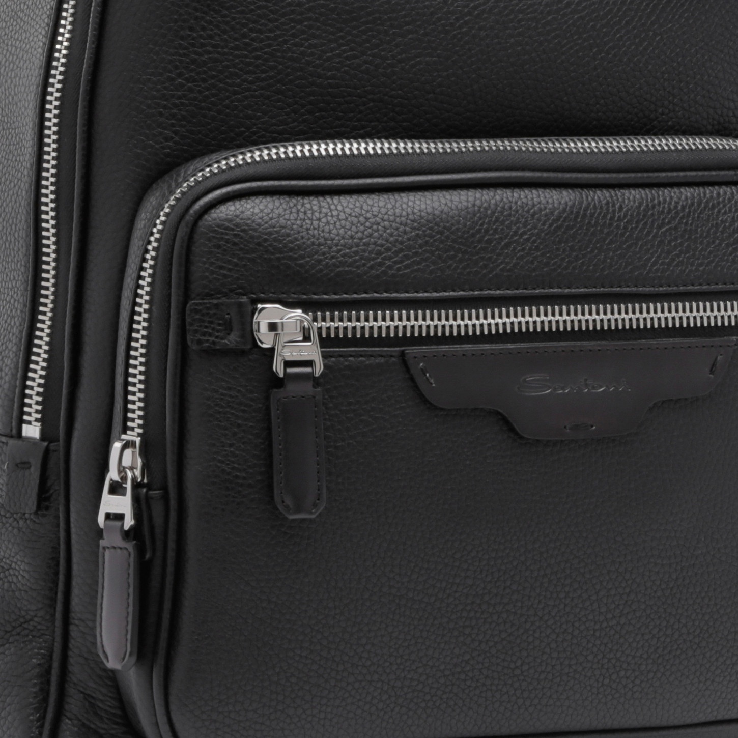 Black tumbled leather backpack - 6