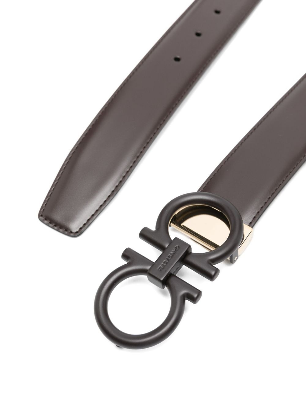 Gancini buckle leather belt - 2