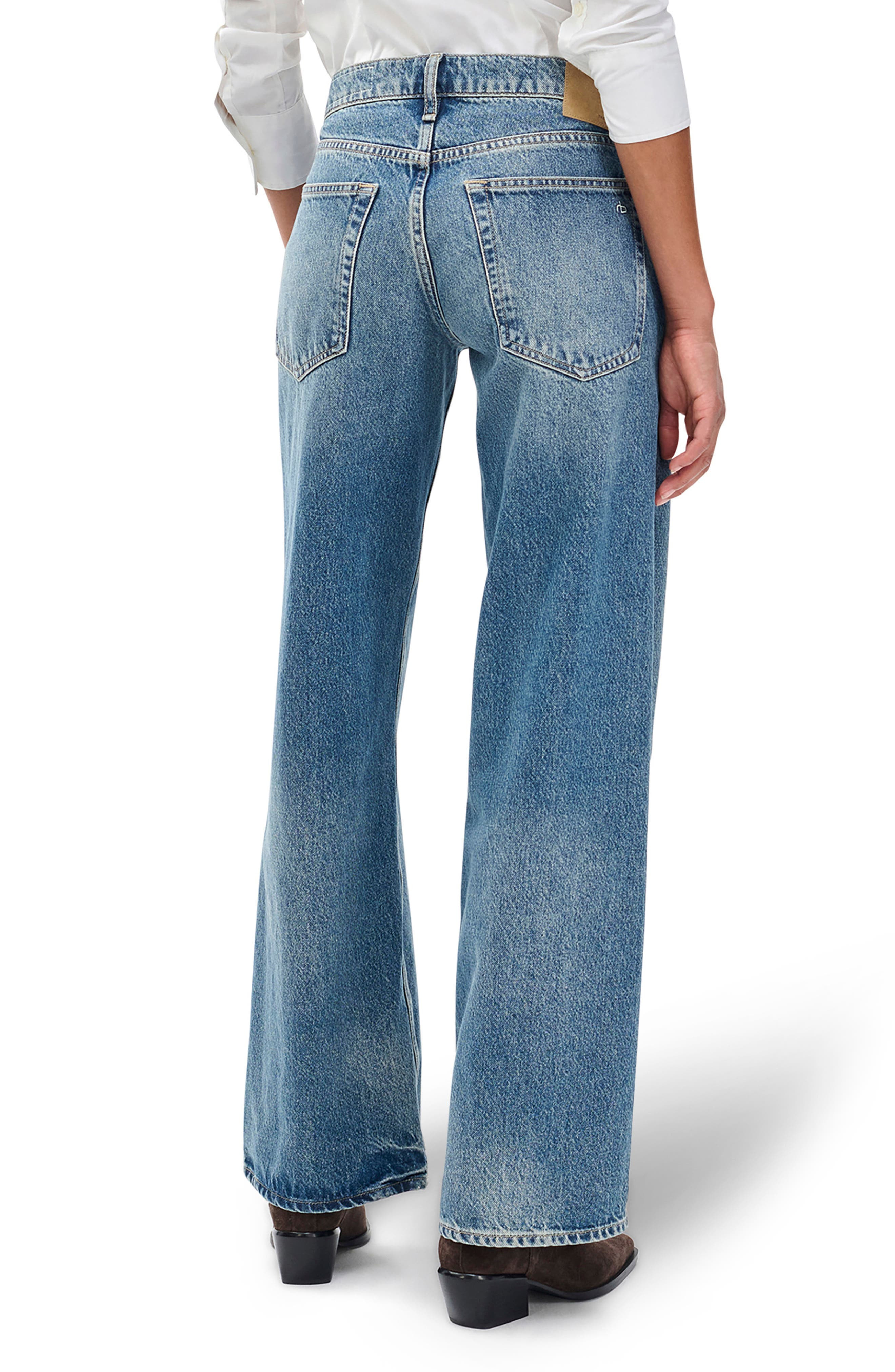 rag & bone Saige Low Rise Wide Leg Jeans in Echo at Nordstrom - 2