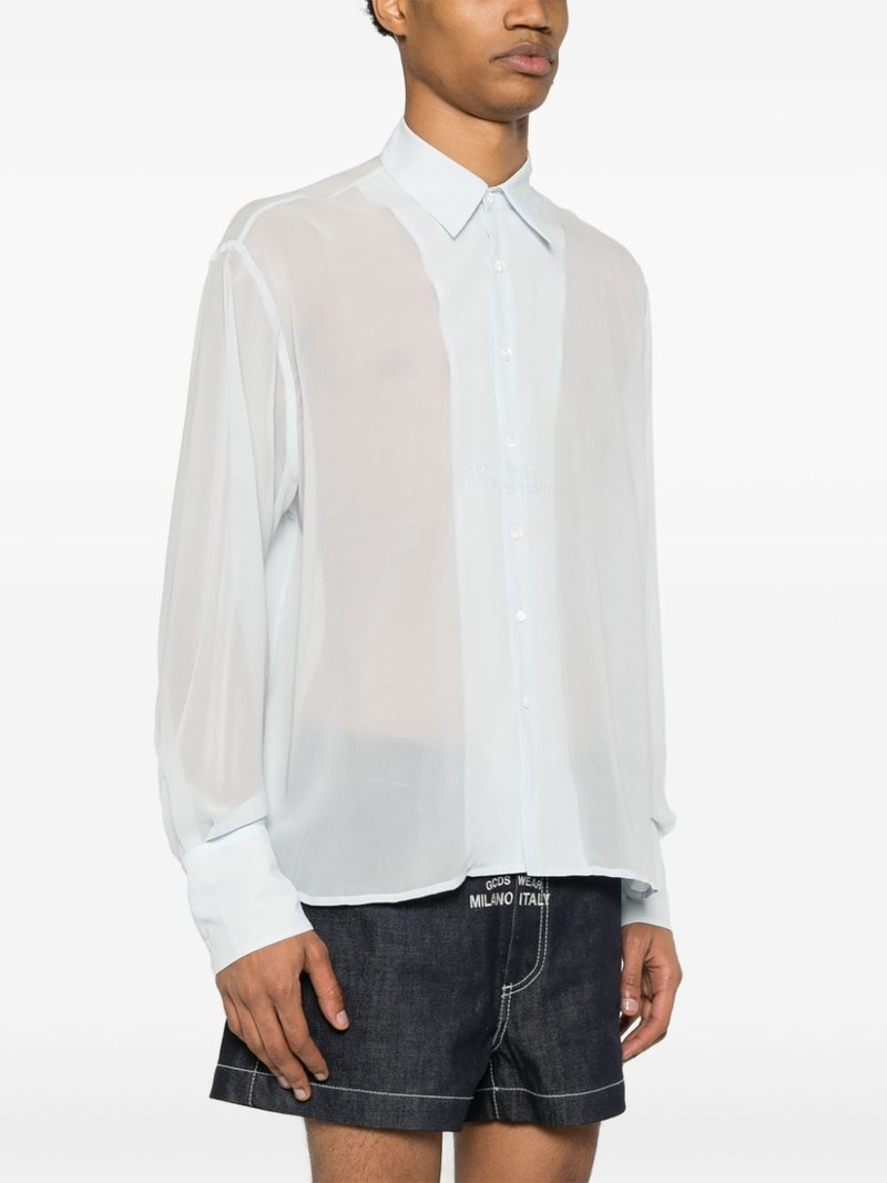 logo-embroidered silk shirt 4