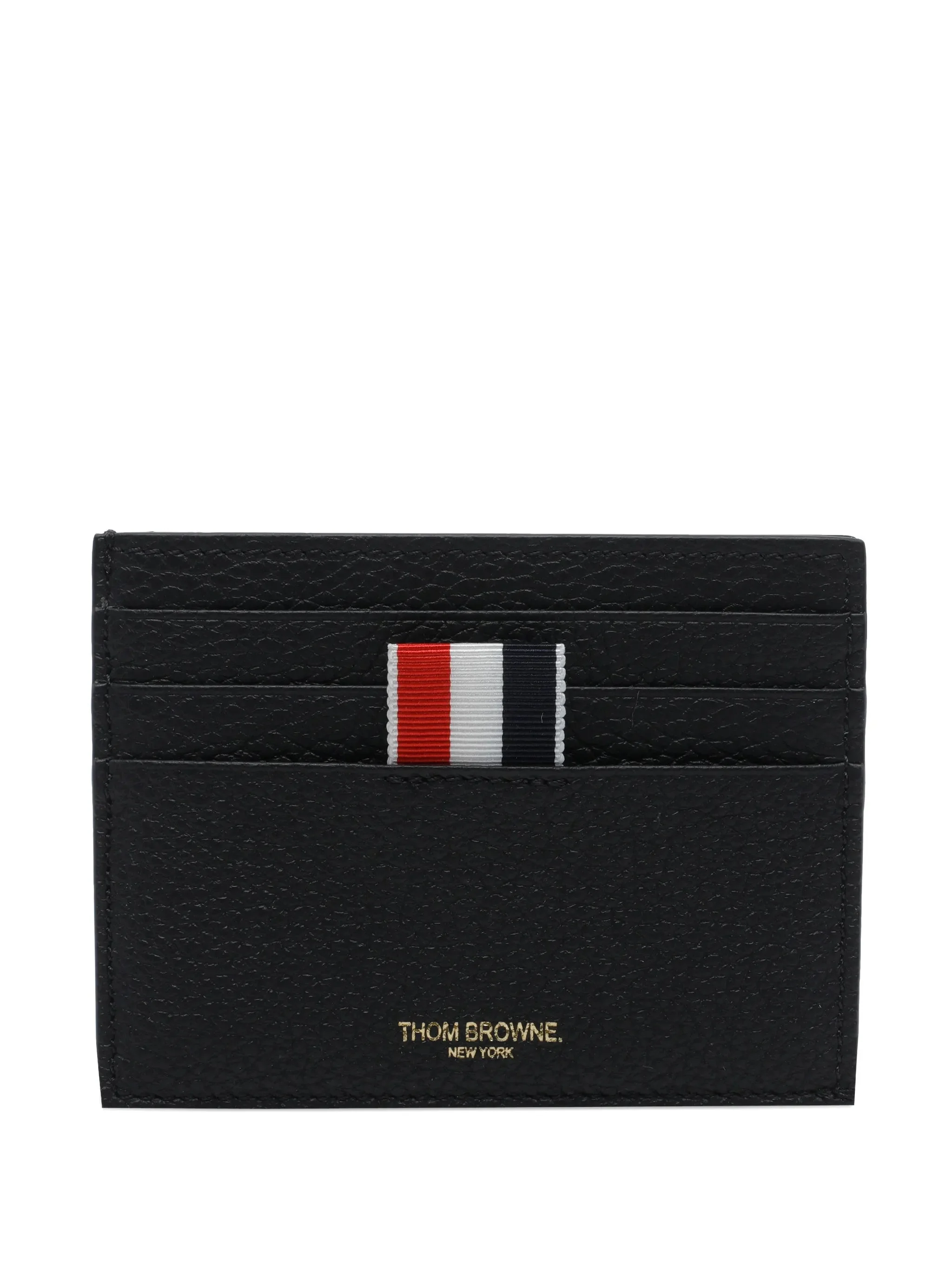 Thom Browne Logo-print Pebbled-leather Card Holder - 1