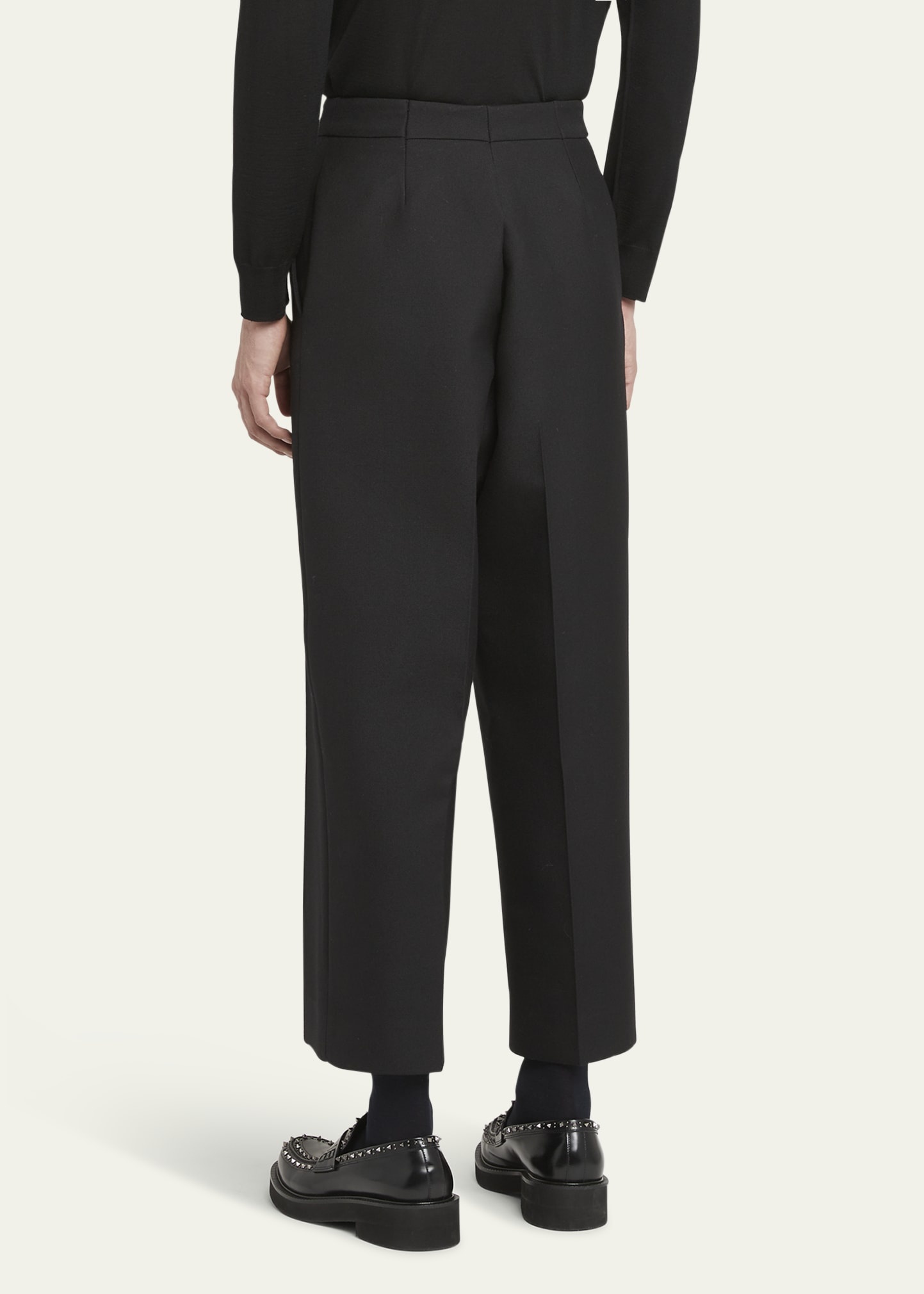 Men's Wool and Silk Wide-Leg Pants - 3