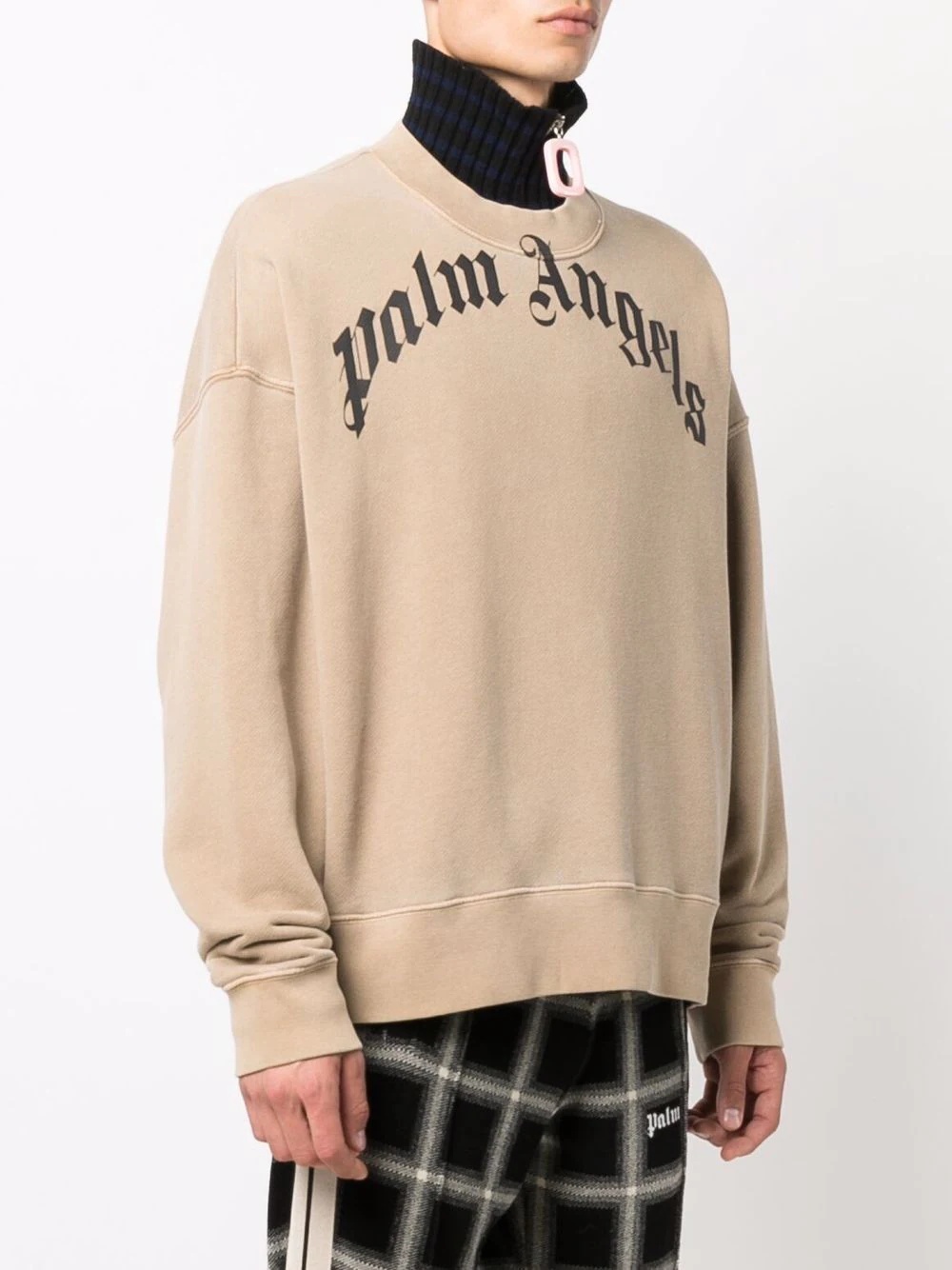 curved logo print sweatshirt - 3