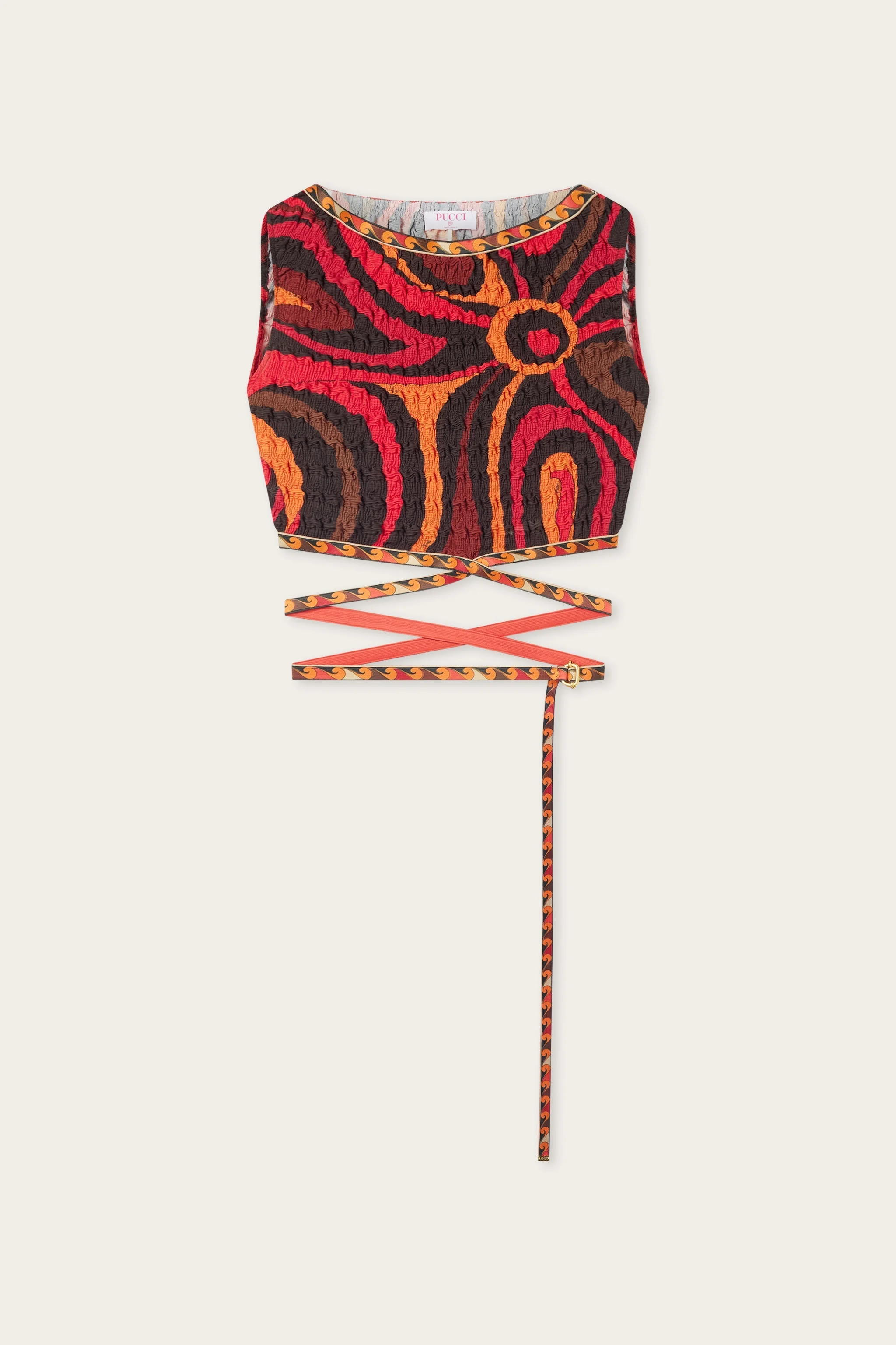 MARMO PRINT SHIBORI LACED TOP - 1
