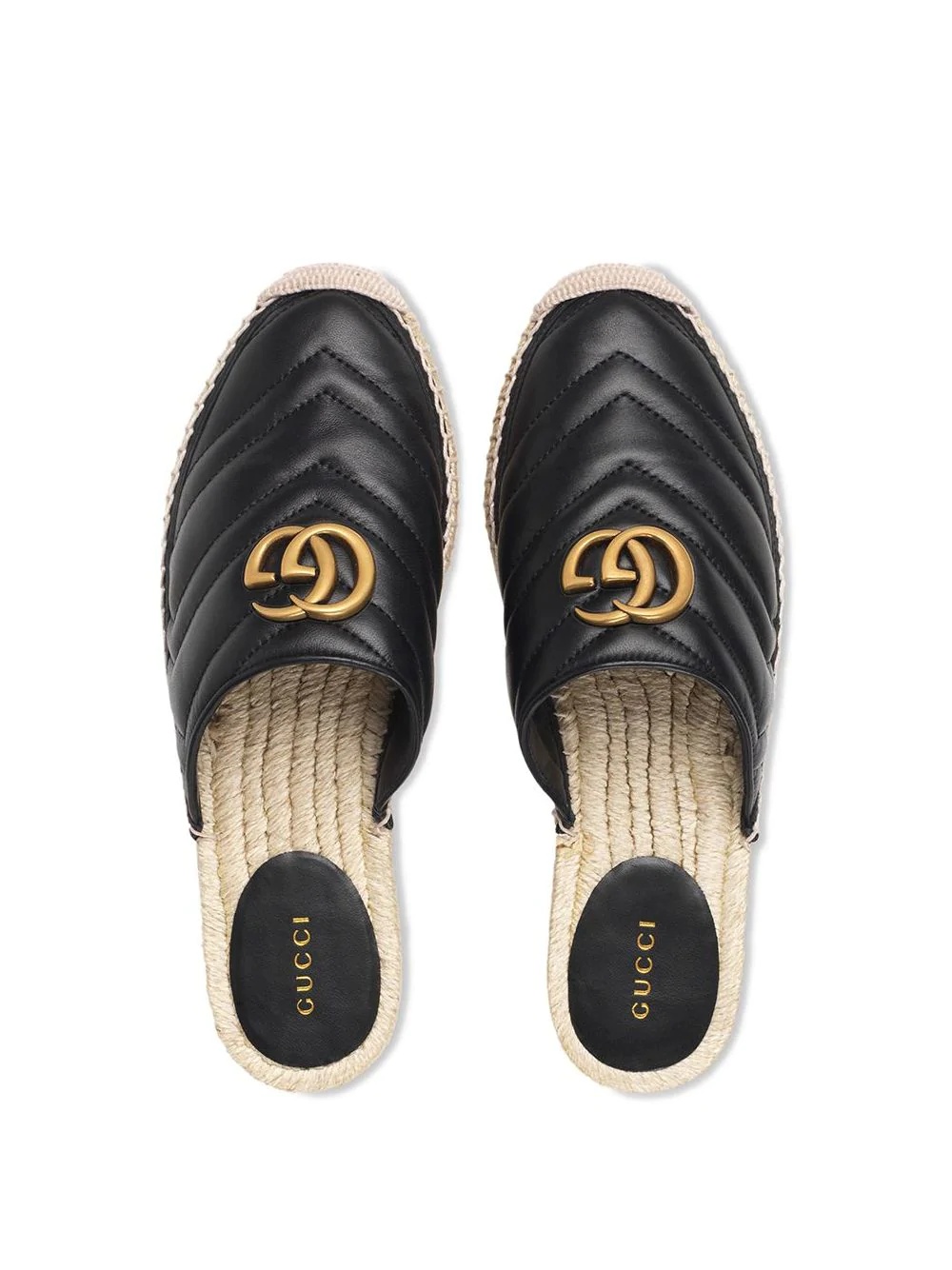 Leather espadrille with Double G - 4