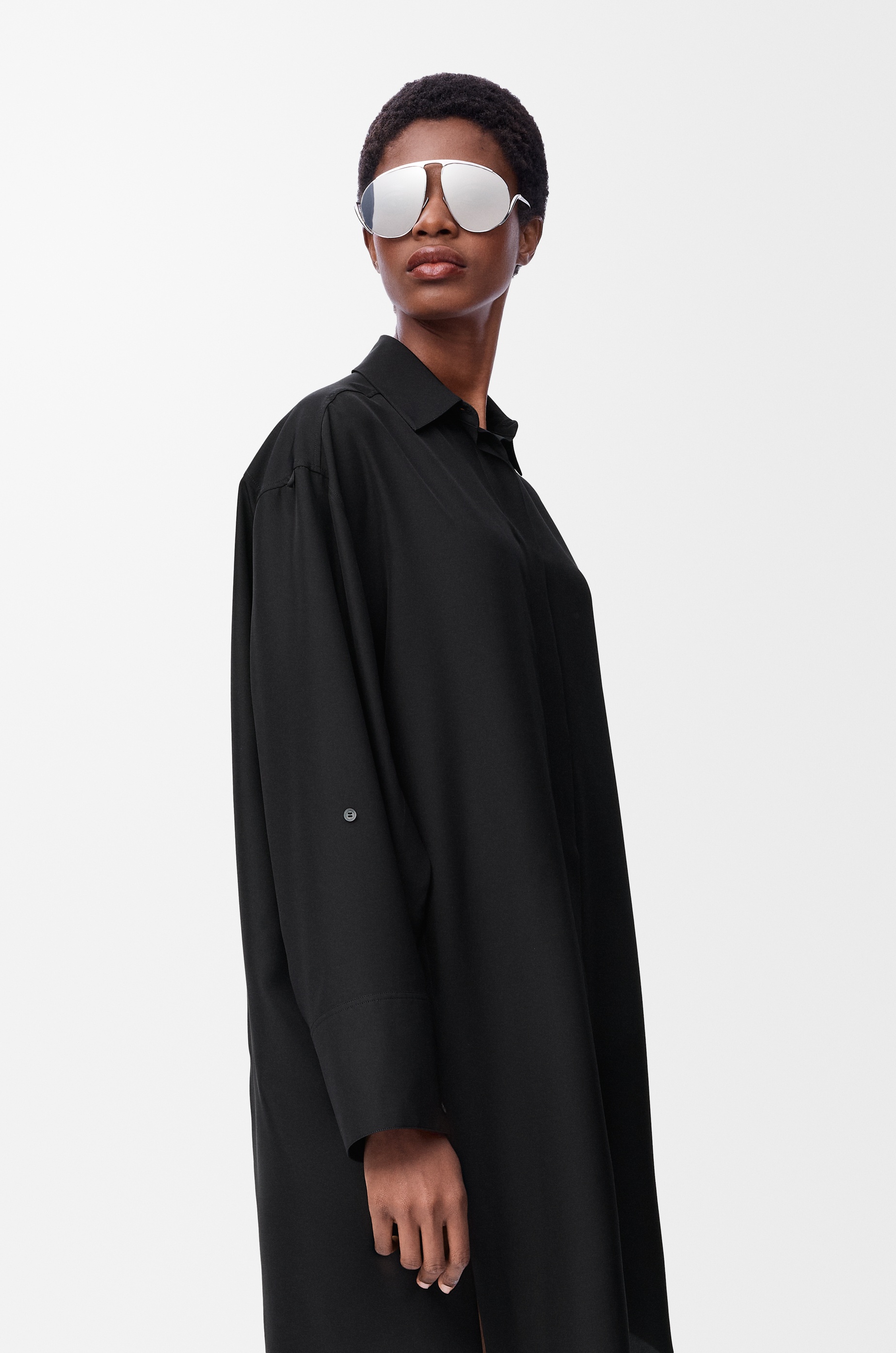 Shirt dress in silk - 3