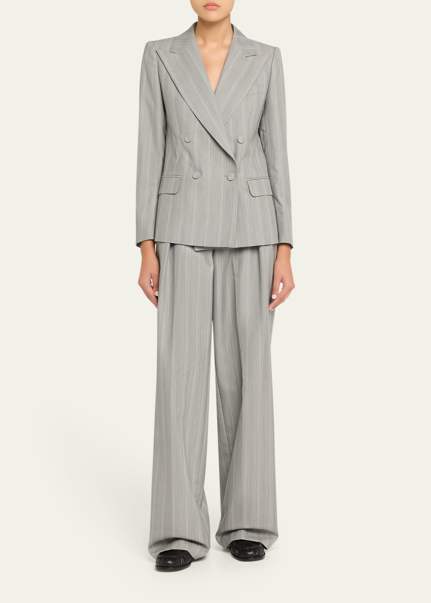 Beaura Pinstripe Double-Breasted Blazer - 2