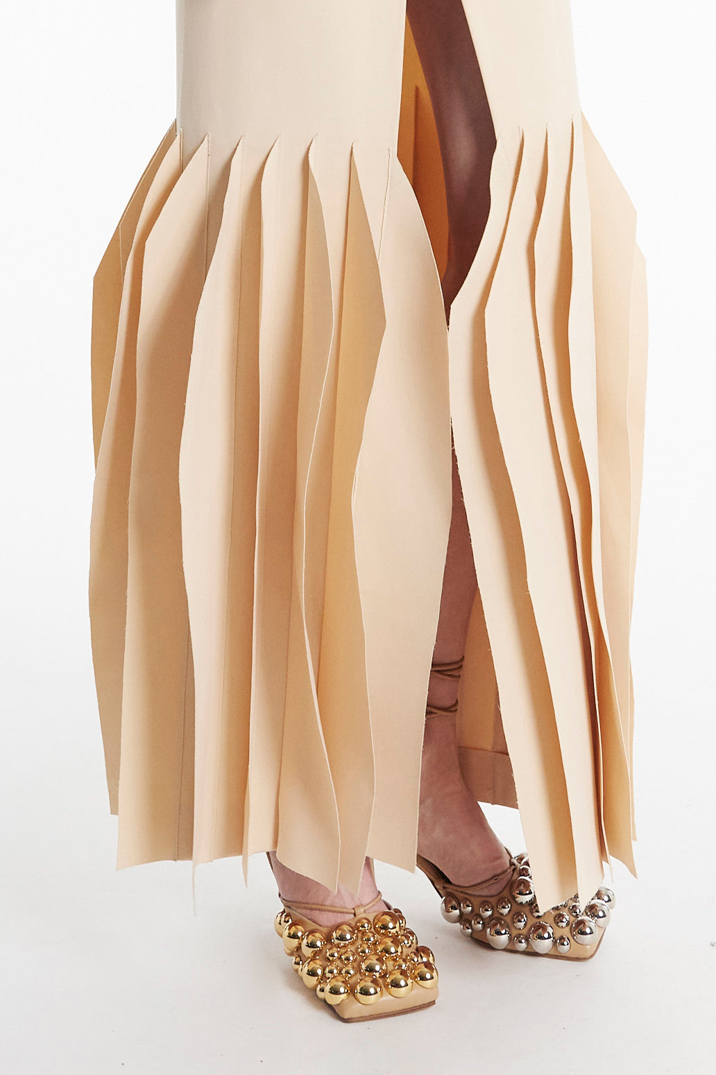 LONG LENGTH SKIRT WITH PANELS NUDE - 3