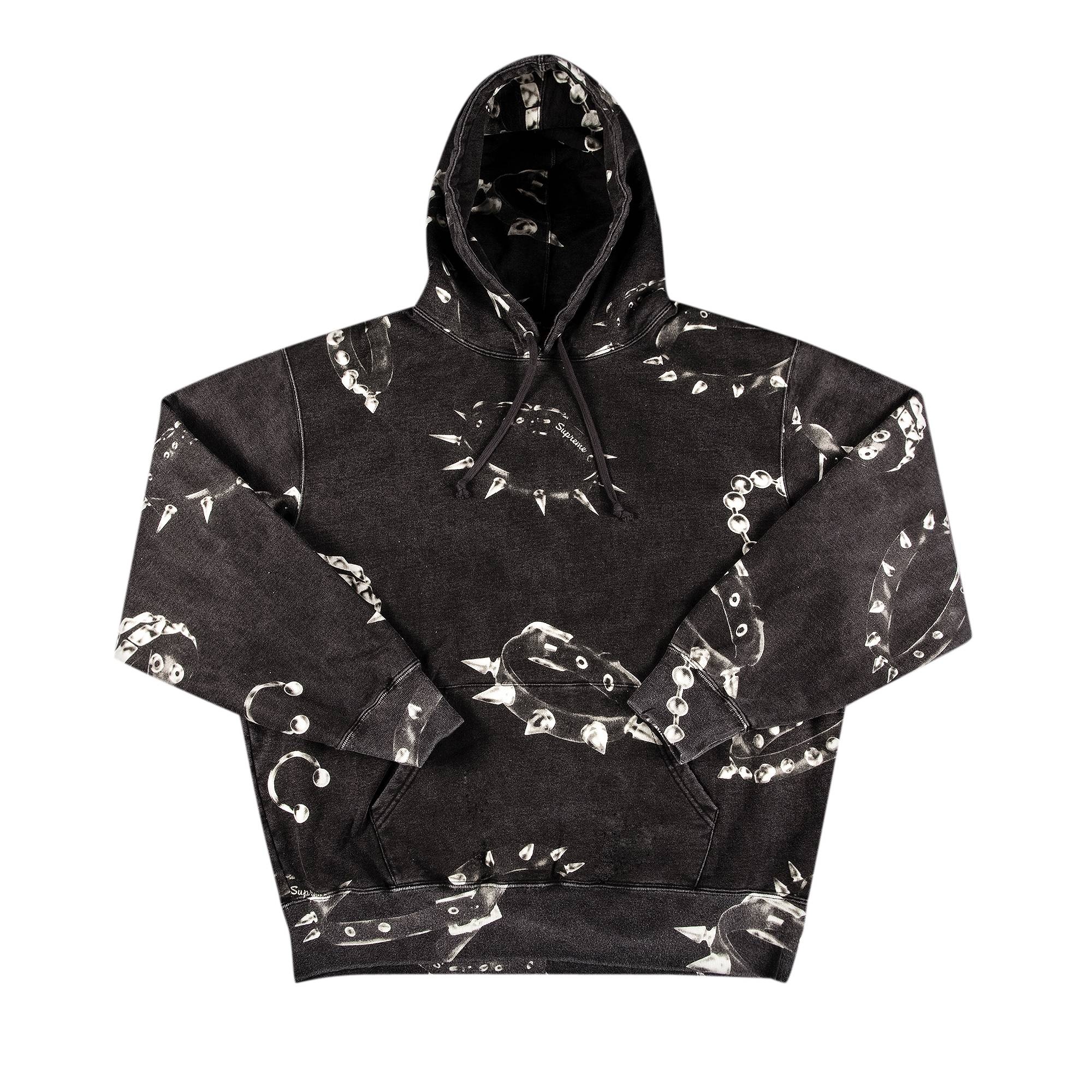 Supreme Studded Collars Hooded Sweatshirt 'Black' - 1