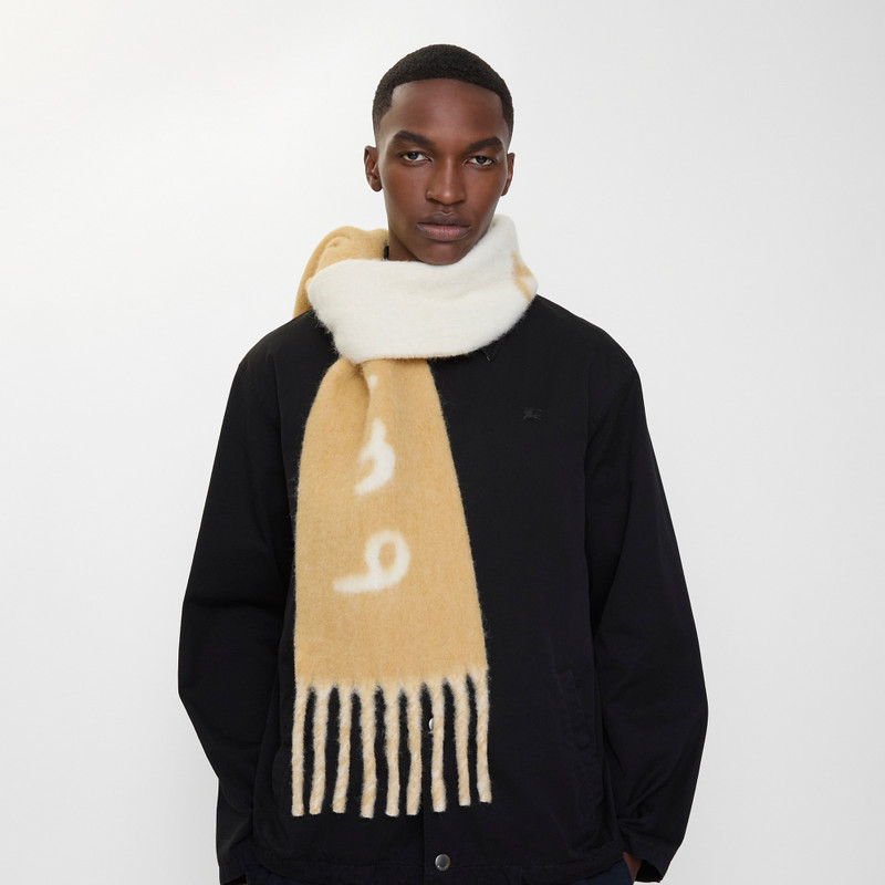 Reversible Logo Alpaca Wool Blend Scarf 6