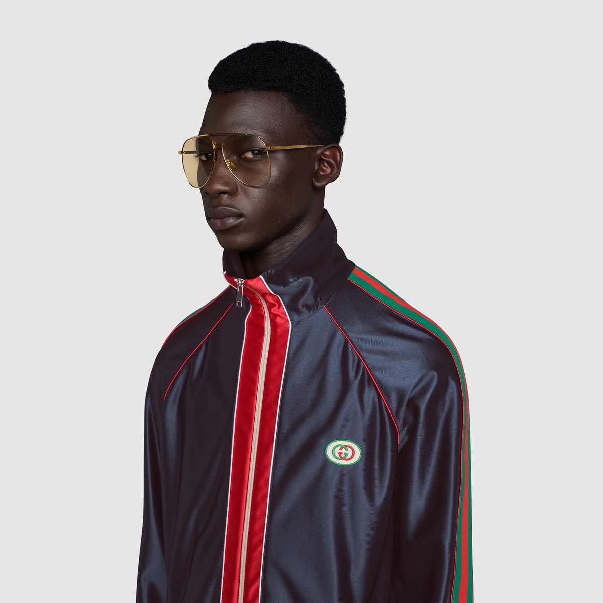 GUCCI Shiny jersey jacket with Web | REVERSIBLE