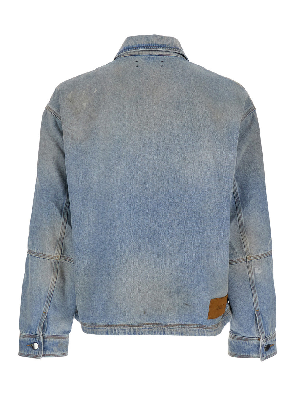 Amiri Men Blue Jacket With Classic Collar And Logo Patch On Front And Rear In Denim Man - 2