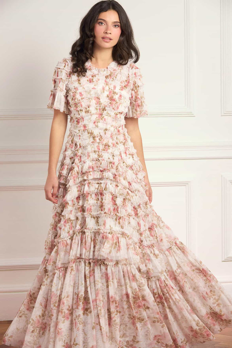 Needle & Thread Summer's Rose Valentine Ruffle Gown outlook