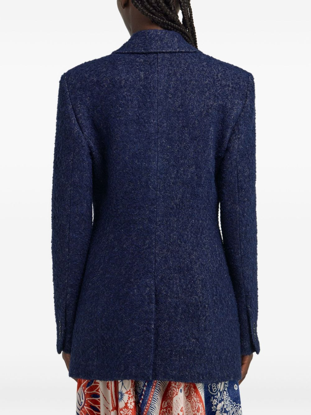 textured single-breasted blazer - 5