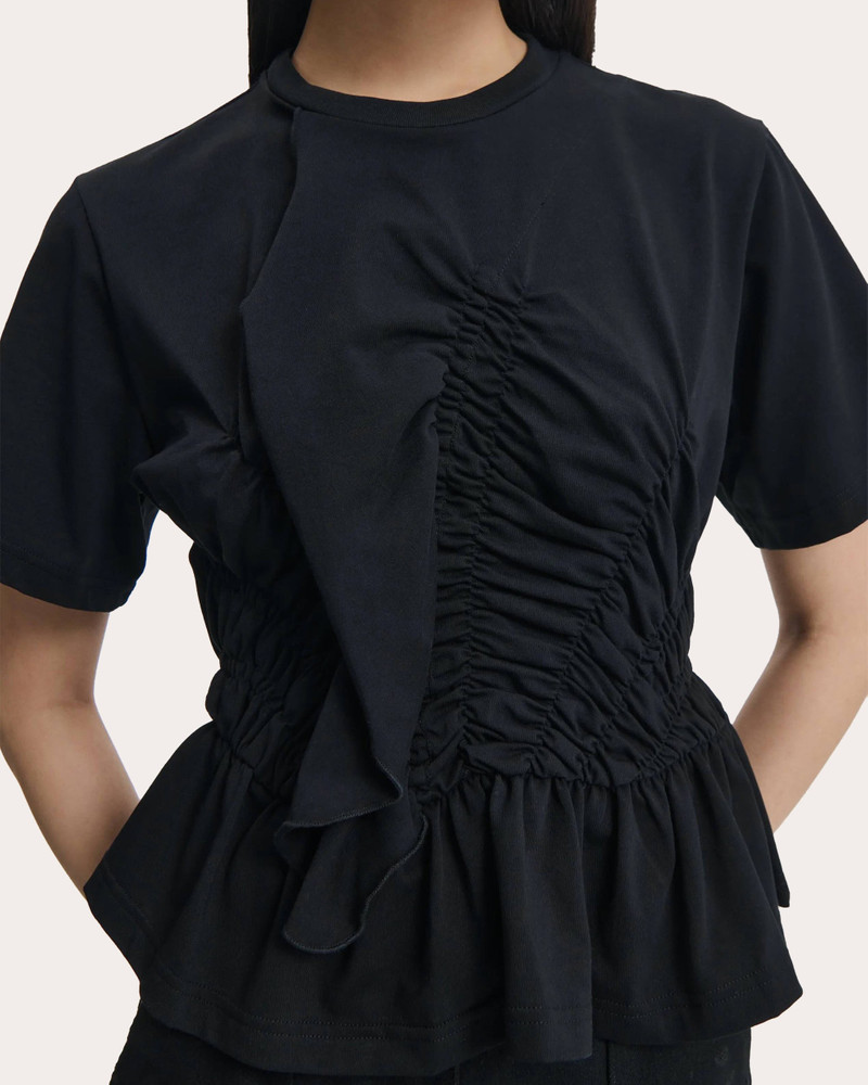 CECILIE BAHNSEN Ace Shirred Ruffle Jersey T-Shirt outlook