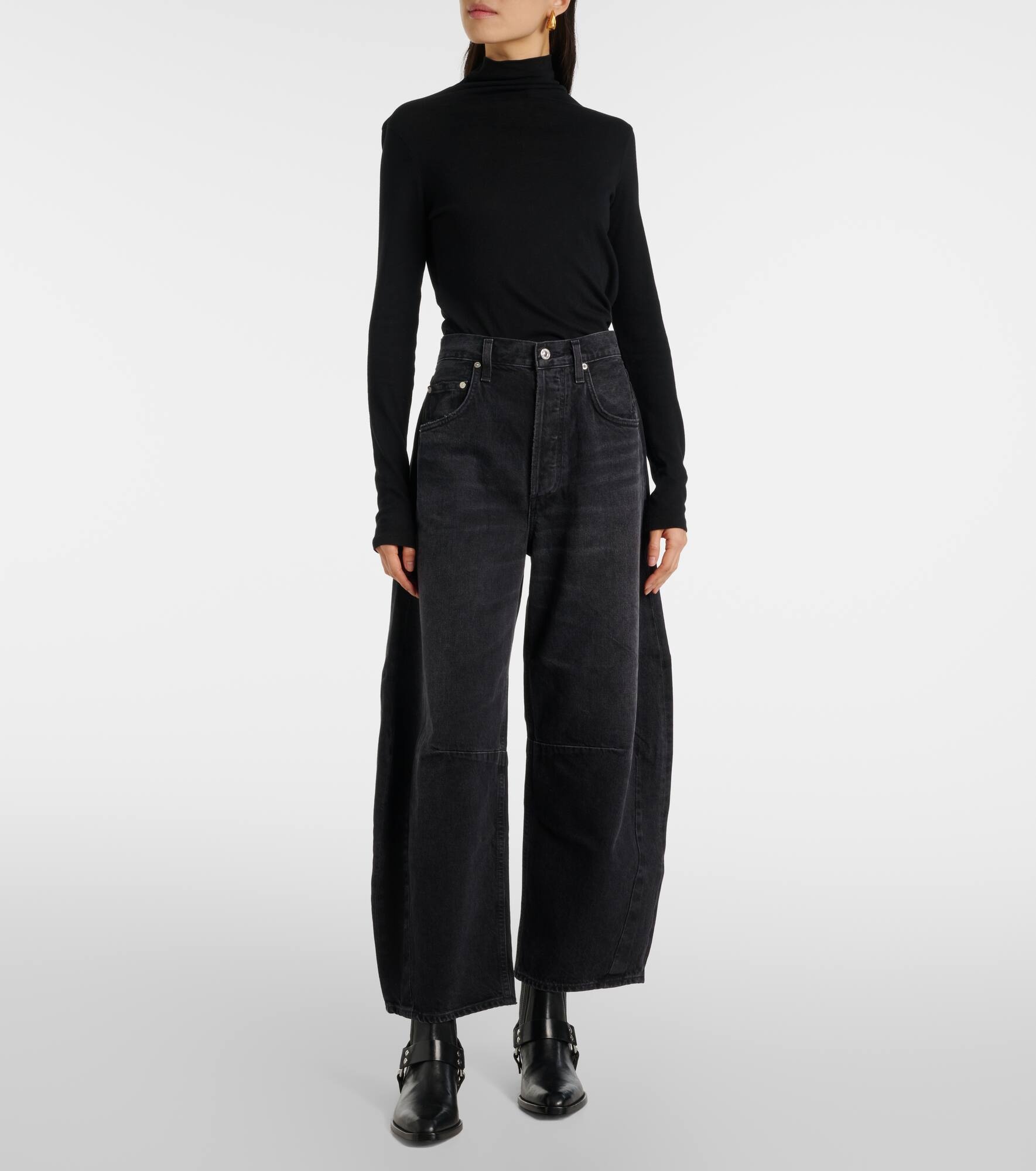 Horseshoe mid-rise barrel-leg jeans - 7