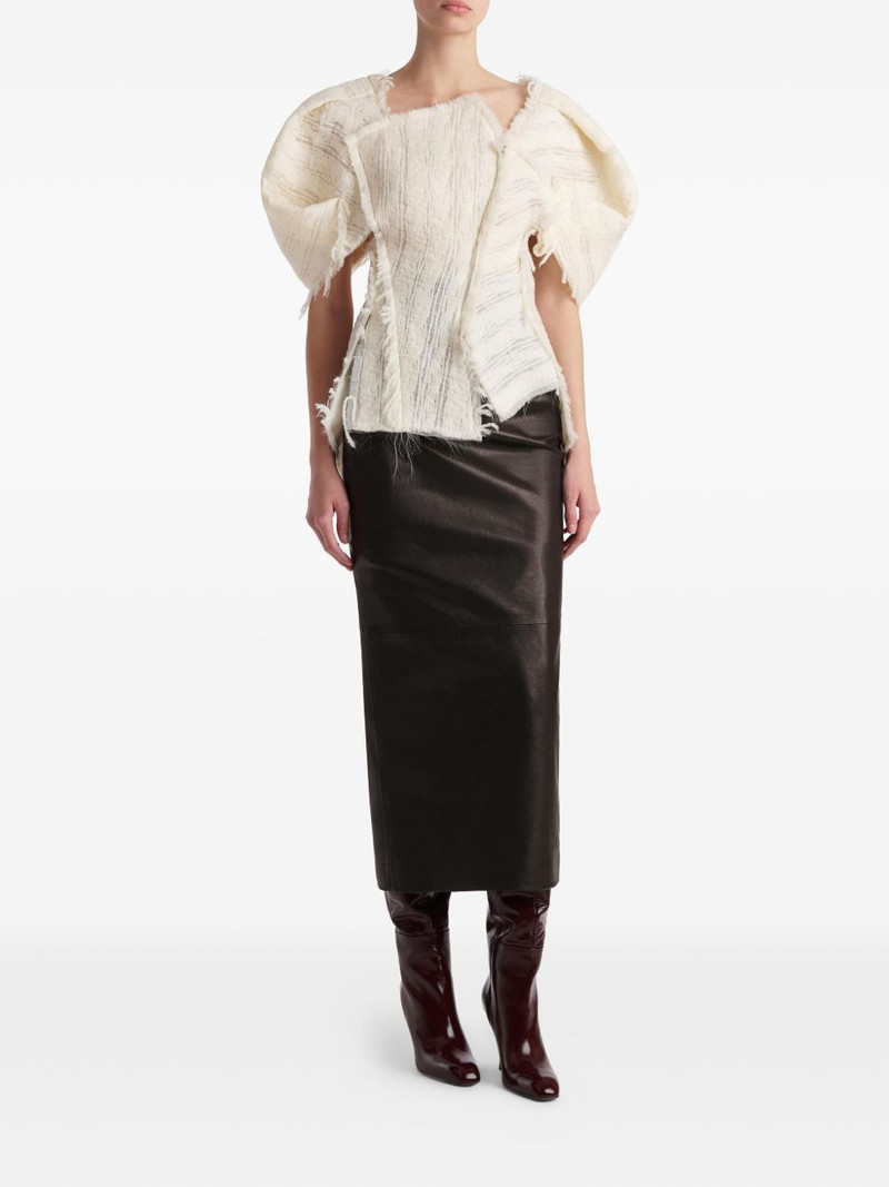 KHAITE Quan frayed-sleeve top outlook