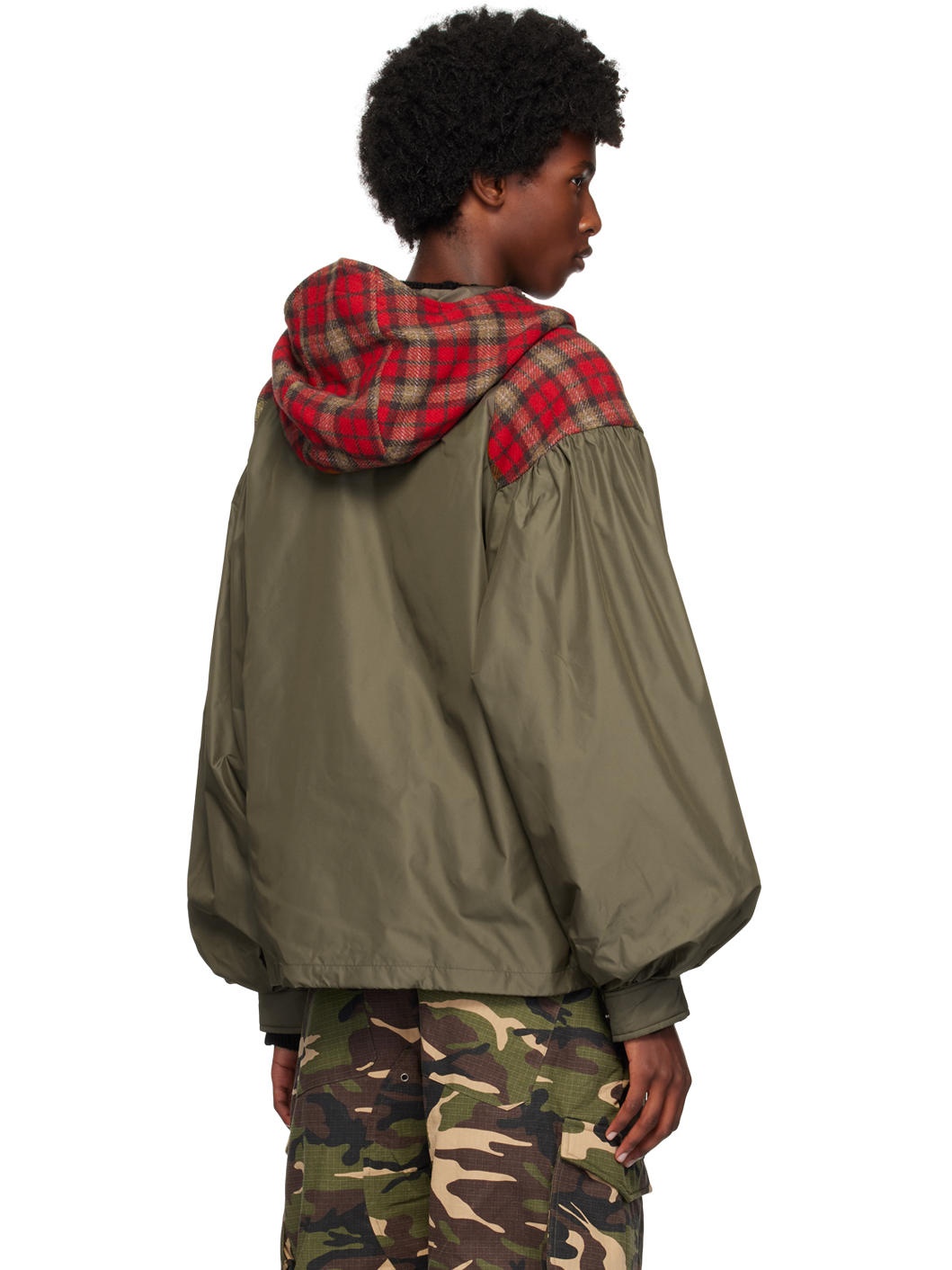 Khaki Puff Sleeve Harness Jacket - 3